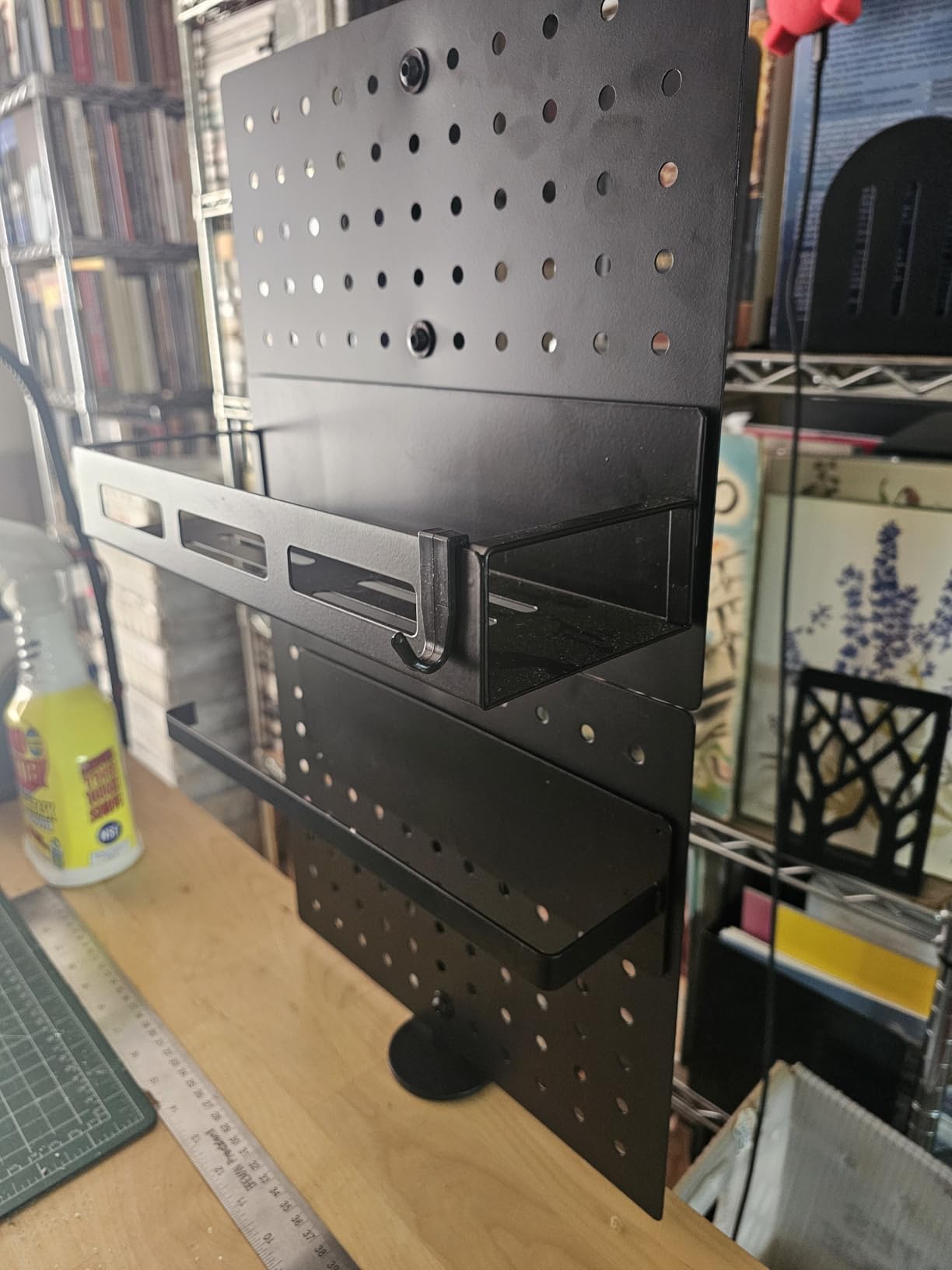 VIVO Steel Clamp-on Desk Pegboard, 30 x 24 inch Privacy Panel, Magnetic Peg Board, Office Accessory Organizer, Above or Below Desk Placement, Black, PP-DK30B-1 - Customer Photo 2