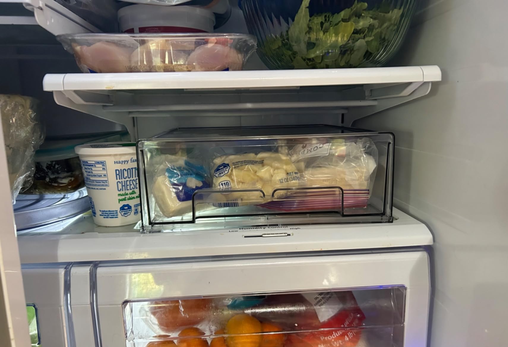 2 Pack Refrigerator Drawers - Fridge Organizer Bins Stackable Storage Drawers, Clear Refrigerator Organizing Containers Pull Out Drawer for Fruit, Vegetable Storage and Keep Fresh - Customer Photo 2