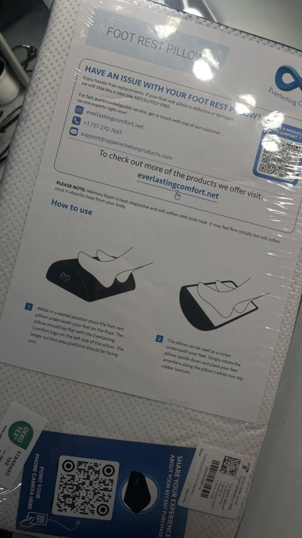 Everlasting Comfort Adjustable Cloud Foot Rest for Under Desk at Work with Pressure Point Nodes - Comfortable Memory Foam Office Foot Stool & Under Desk Pillow for Gaming & Home Accessories - Customer Photo 3