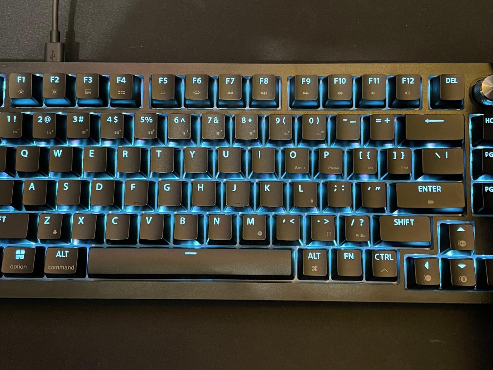 Corsair K65 Plus Wireless 75% RGB Mechanical Gaming Keyboard – Pre-Lubricated MLX Red Linear Switches – PBT Dye-Sub Keycaps – PC, Mac, PS5, PS4, Xbox, iPad – QWERTY NA – Black/Gray - Customer Photo 1