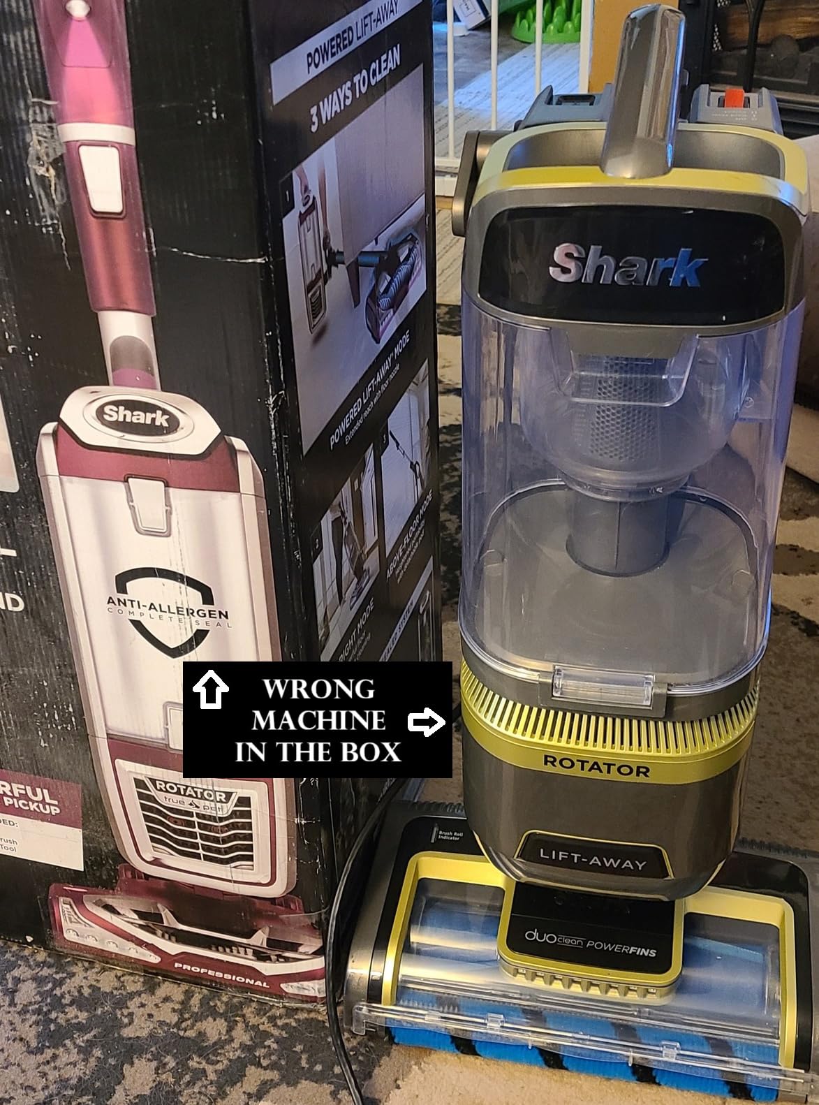 Shark Lift-Away Upright Vacuum with Powerfins, Self-Cleaning Brushroll, Anti-Allergen Complete Seal Technology, No Hair Wrap, LED Headlights, and Advanced Swivel Steering, Eggplant, ZD201 Customer Review Shark Lift-Away Upright Vacuum with Powerfins, Self-Cleaning Brushroll, Anti-Allergen Complete Seal Technology, No Hair Wrap, LED Headlights, and Advanced Swivel Steering, Eggplant, ZD201 - Customer Photo 1