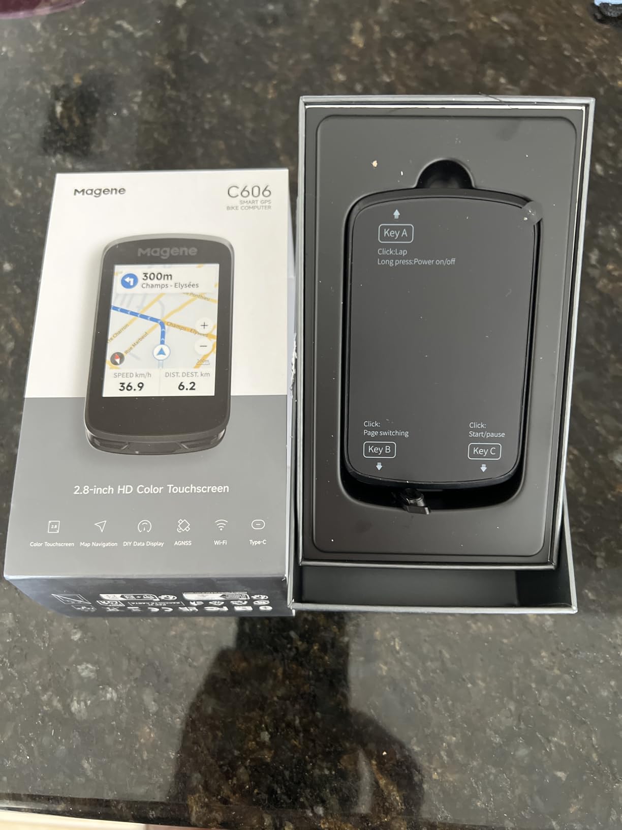 Magene C606 Smart Navigation GPS Bike Computer with Offline Map, 2.8-inch Color Touchscreen, WiFi & Bluetooth Cycling Computer, 11 Languages, IPX7 Waterproof - Customer Photo 1