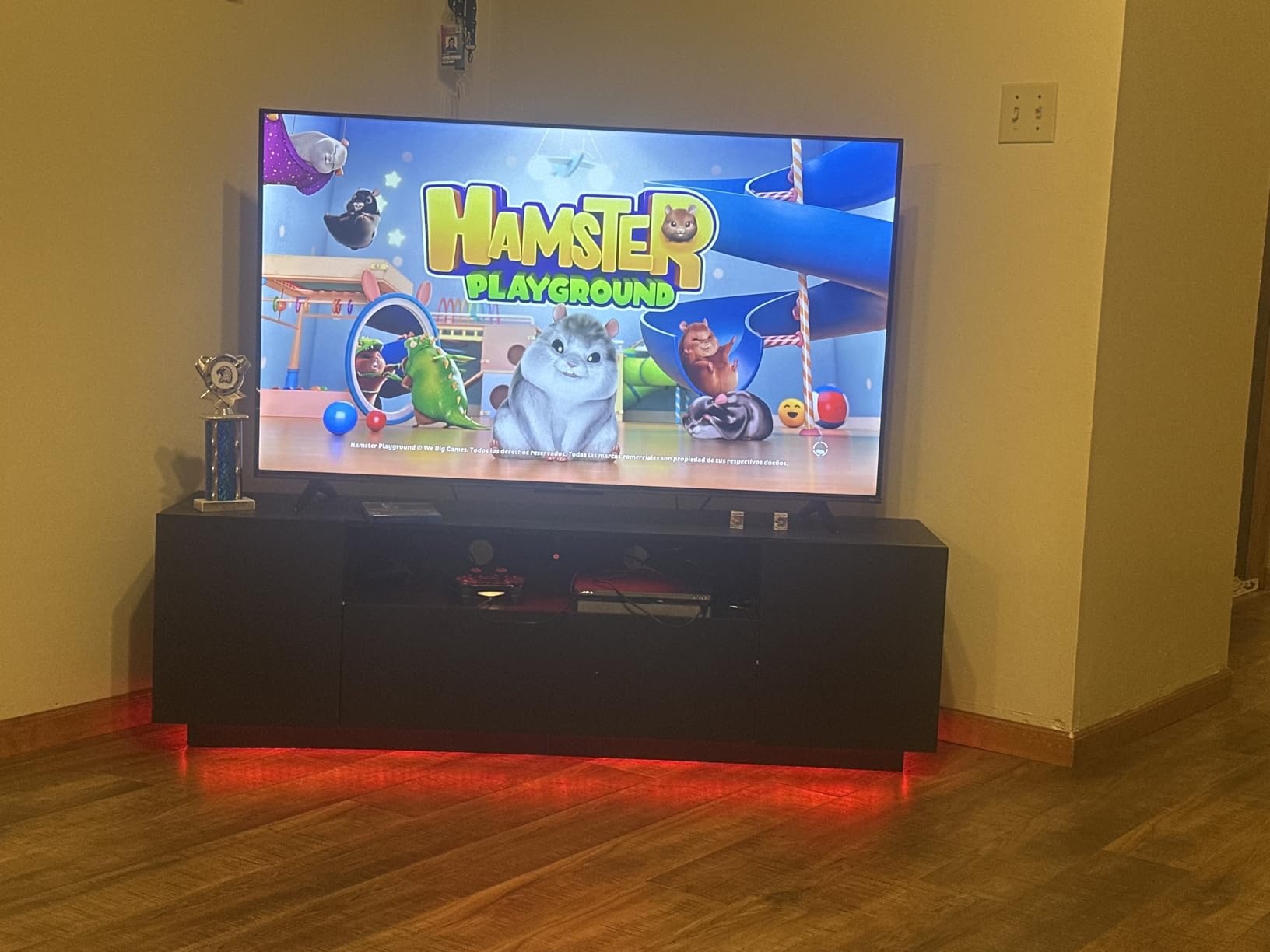 WLIVE TV Stand with LED Lights & Large Storage Cabinet, Modern Entertainment Center for 65 Inchs TV, Sturdy Media Console for Living Room, Bedroom,Gaming(Black) - Customer Photo 2