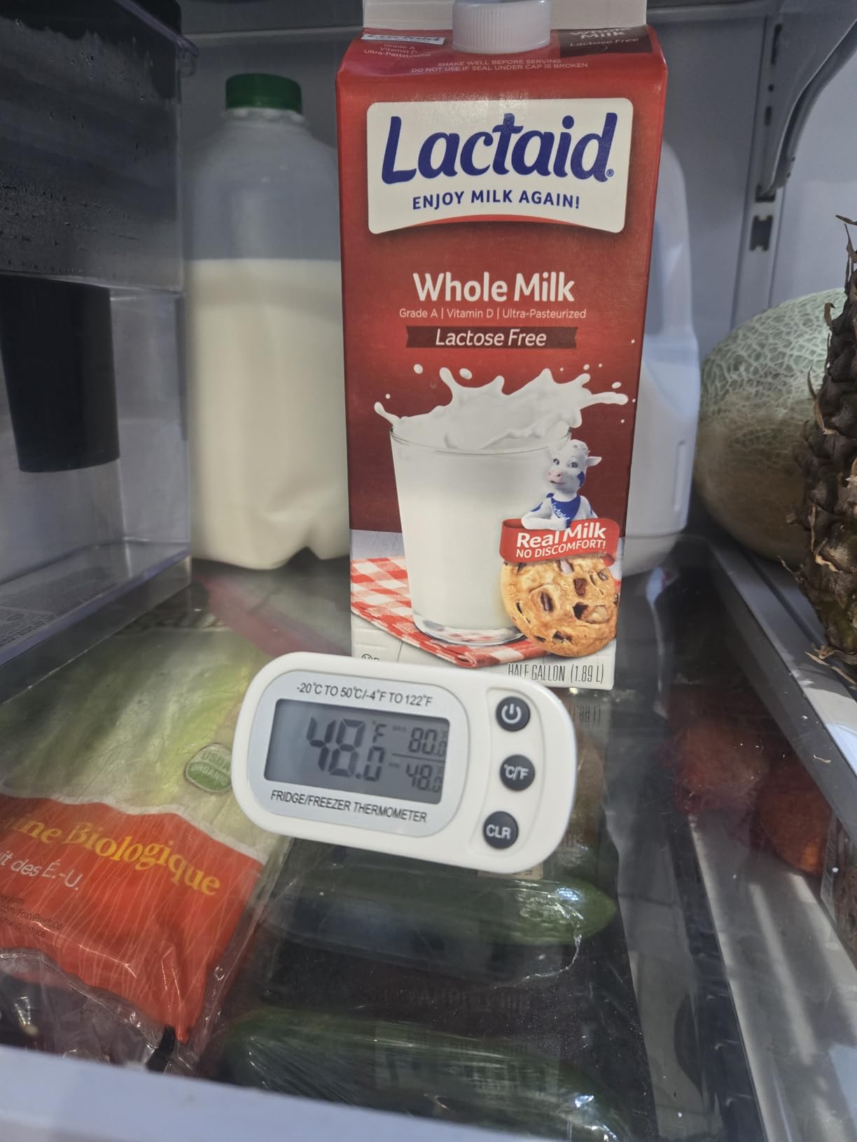 Digital Frigerator Thermometer 2 Pack, Waterproof Fridge and Freezer Thermometer, Thermometer Refrigerator with Large LCD Screen, Stand and Magnetic Back, for Room,Kitchen(White) - Customer Photo 1