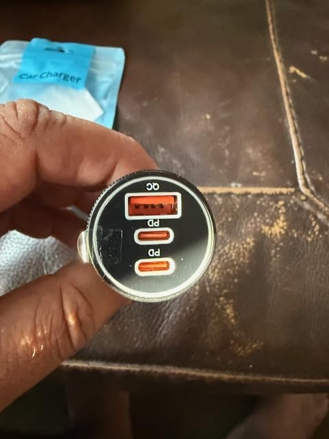 USB C Car Charger, 3-Port 67W Dual USB-C & USB-A Car Power Adapter PD/QC Fast Charging Cigarette Lighter for iPhone 17/16/15/14/13/12/11 Pro Max, iPad, Samsung Galaxy S25 S24/S23/S22, Pixel, Android - Customer Photo 2