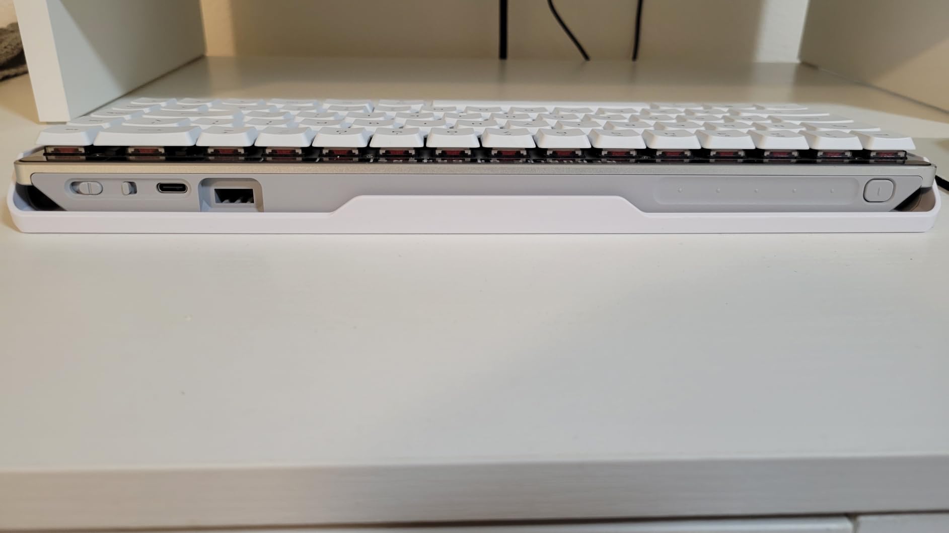 ASUS ROG Falchion RX Low Profile Wireless Gaming Keyboard – 65% Compact TKL, Tri-Mode Connectivity, ROG RX Red Optical Switches, RGB, Touch Panel, Keyboard Cover, PC/Mac Support - White - Customer Photo 1