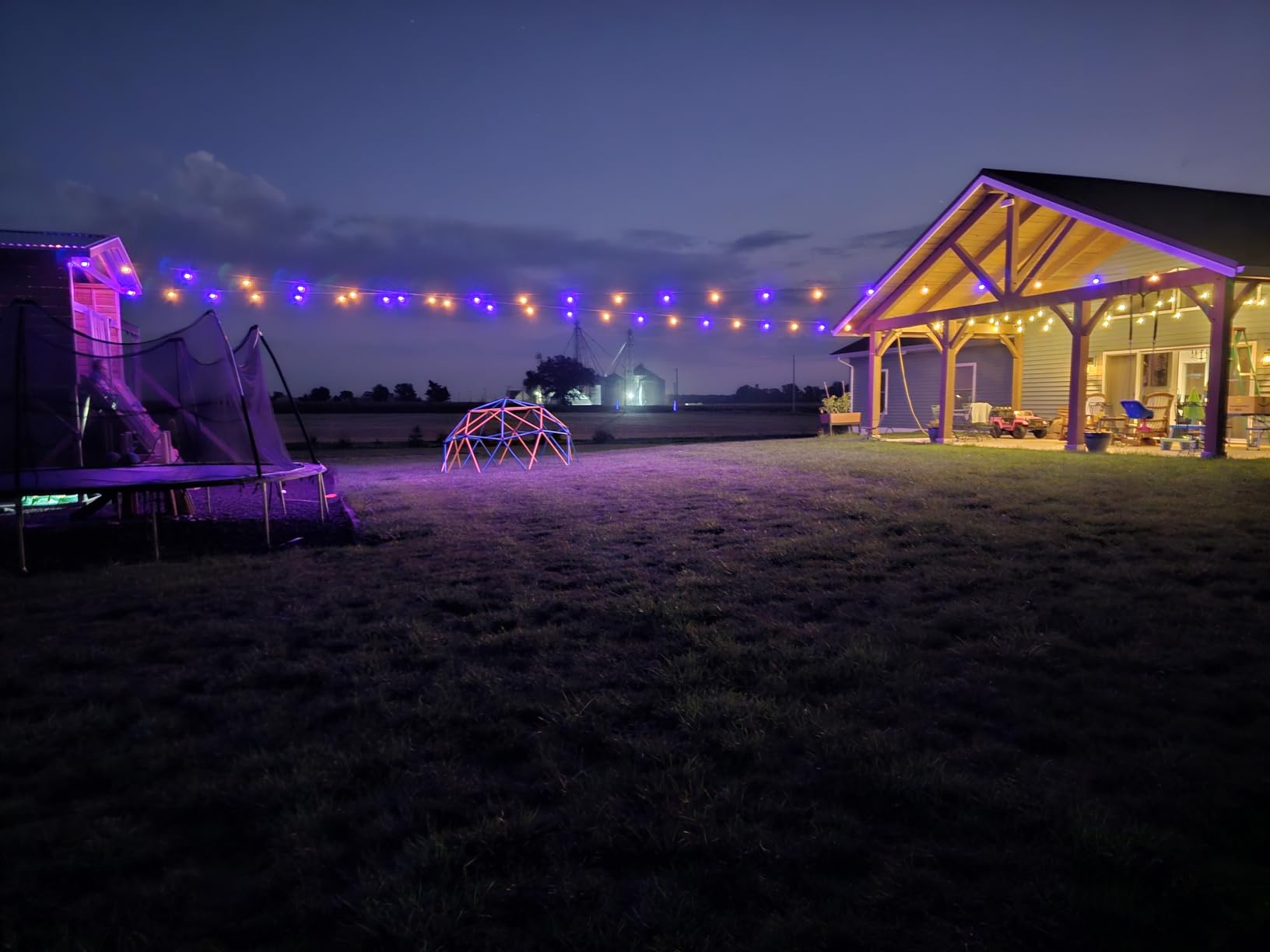 Govee Smart Outdoor String Lights 2, 144ft Outdoor Lights with Dimmable Warm White LED Bulbs, 47 Scene Modes for Patio, Backyard, Balcony, IP65 Waterproof, Works with Alexa, App Control - Customer Photo 1