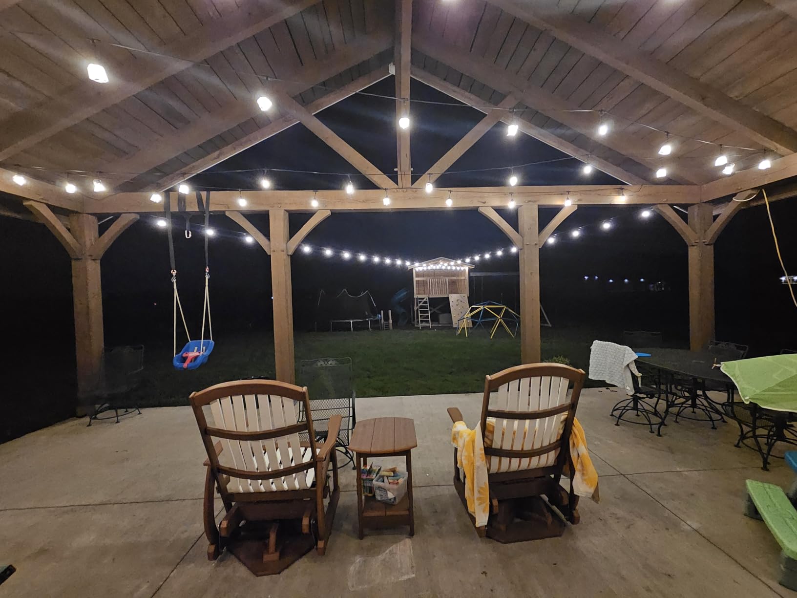 Govee Smart Outdoor String Lights 2, 144ft Outdoor Lights with Dimmable Warm White LED Bulbs, 47 Scene Modes for Patio, Backyard, Balcony, IP65 Waterproof, Works with Alexa, App Control - Customer Photo 2