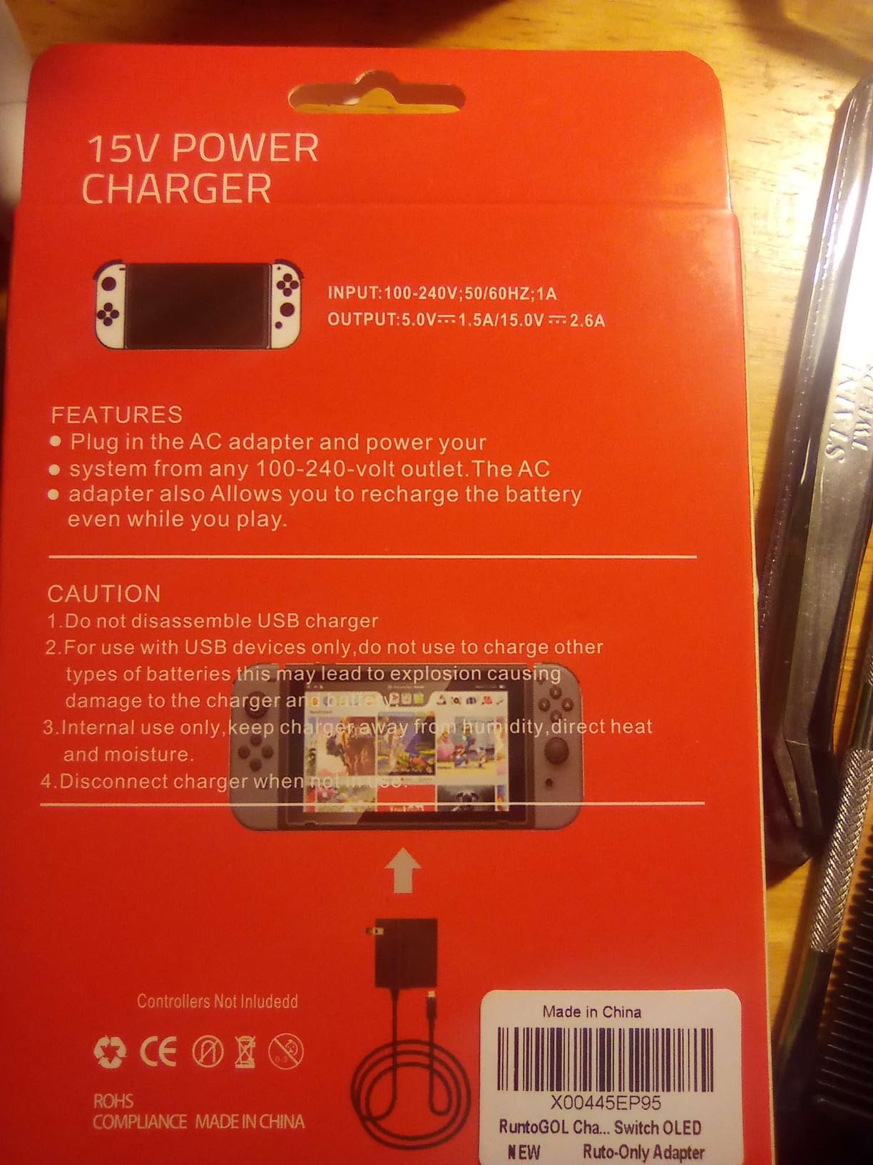 TV Docking Station for Switch, Replacement for Official Dock, Supports 4K HDMI Output with HDMI Cable and 15V/2.6A USB-C Charger - Customer Photo 1