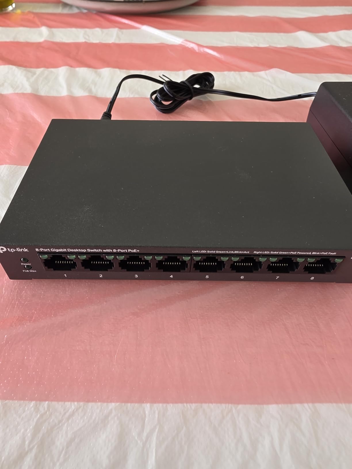 TP-Link LS108GP | 8 Port PoE Gigabit Ethernet Switch | 8 PoE+ Port @ 62W | Plug & Play | Extend Mode | PoE Auto Recovery | Desktop/Wall Mount | Silent Operation - Customer Photo 1