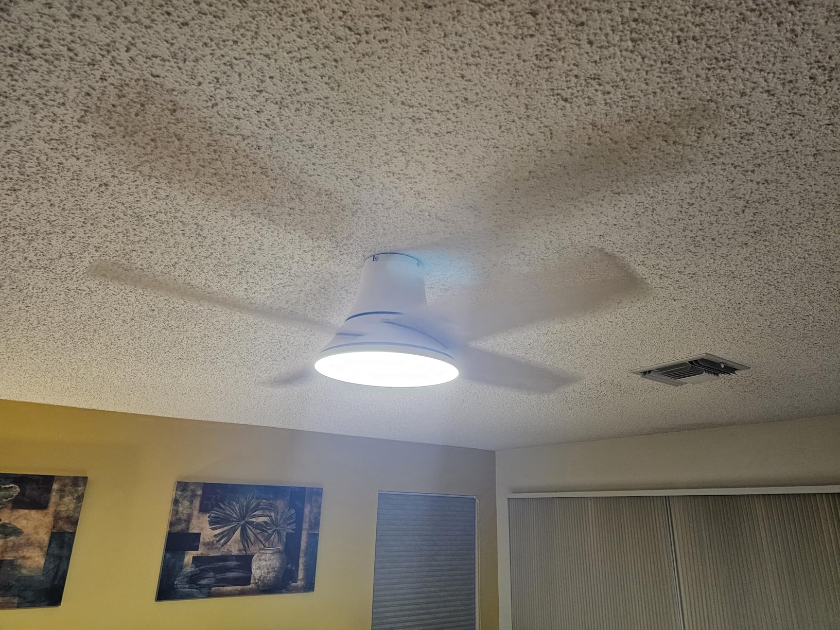 Dreo Ceiling Fans with Lights, 12 Speeds & 3 Fan Modes, Quiet DC Motor, Low Profile Easy to Install, Flush Mount Smart Ceiling Fan with Dimmable LED, 12H Timer for Bedroom, Remote, White, 44'' Customer Review Dreo Ceiling Fans with Lights, 12 Speeds & 3 Fan Modes, Quiet DC Motor, Low Profile Easy to Install, Flush Mount Smart Ceiling Fan with Dimmable LED, 12H Timer for Bedroom, Remote, White, 44'' - Customer Photo 2