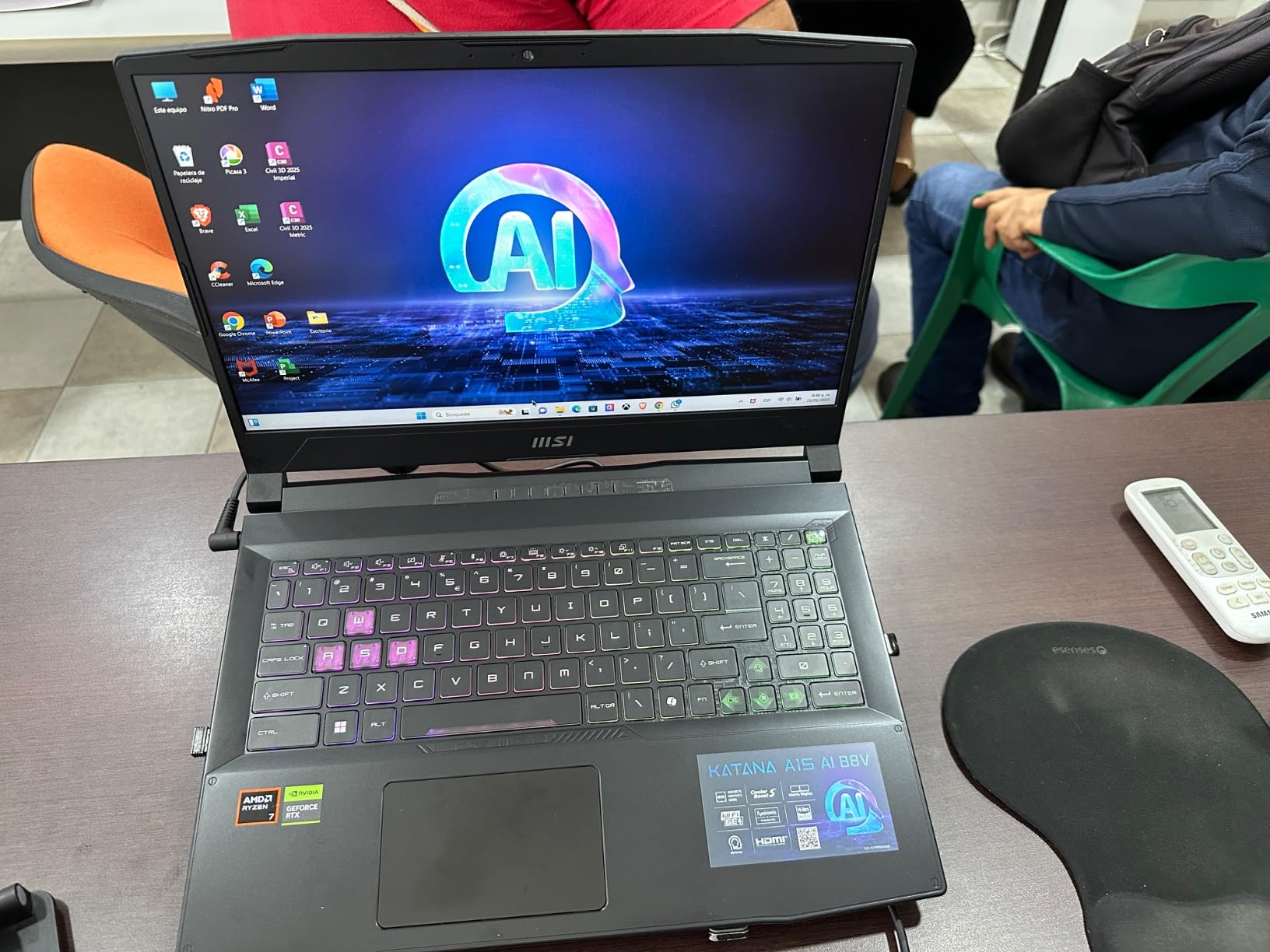 msi Katana A15 AI 15.6-inch 144Hz FHD Gaming Laptop - Ryzen 7-8845HS, GeForce RTX 4060, 32GB DDR5, 1TB SSD, Cooler Boost 5, Windows 11, B8VF-448US customer photo 2