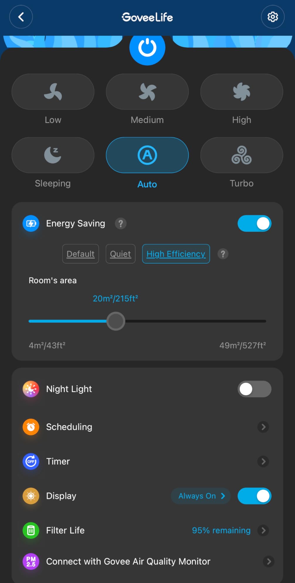 GoveeLife Smart Air Purifier for Home Large Rooms, Covers up to 1046 ft², PM2.5 Monitor, Sleep Mode, 3-in-1 Filter Air Purifier with App and Alexa Control for Pet Hair, Odors, Pollen and Smoke - Customer Photo 1