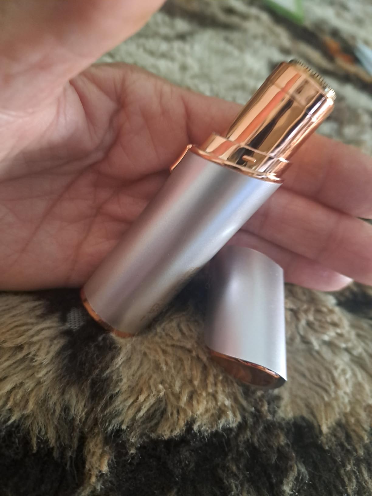 Facial Hair Remover for Women - as Seen on TV Painless Face Shaver - Electric Hair Removal Device for Face Lips Peach Fuzz with Light (Blue) - Customer Photo 2