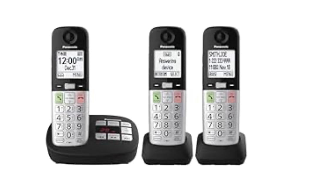 Panasonic Cordless Phone, Easy to Use with Large Display & Big Buttons, Flashing Favorites Key, Flashlight, Call Block, Volume Boost, Talking Caller ID, House Phones, 2 Cordless Handsets - KX-TGU432B - Customer Photo 1