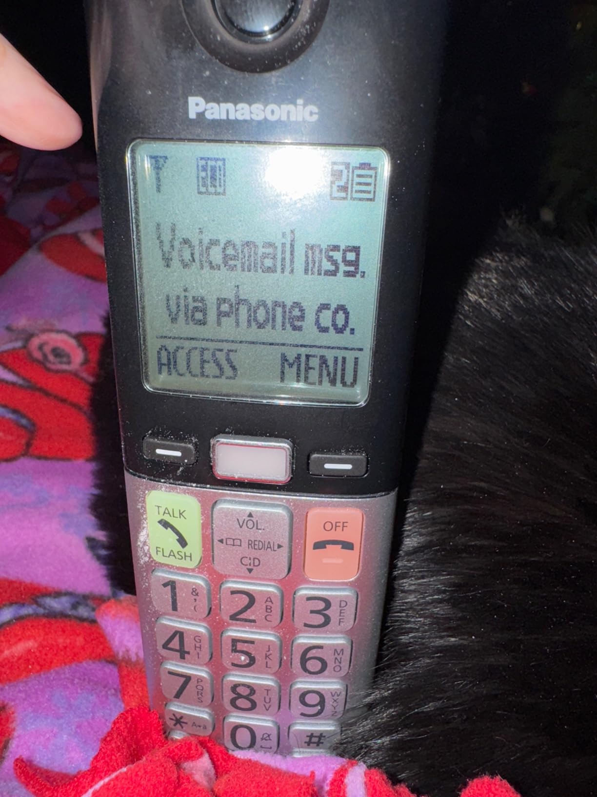 Panasonic Cordless Phone, Easy to Use with Large Display & Big Buttons, Flashing Favorites Key, Flashlight, Call Block, Volume Boost, Talking Caller ID, House Phones, 2 Cordless Handsets - KX-TGU432B - Customer Photo 2