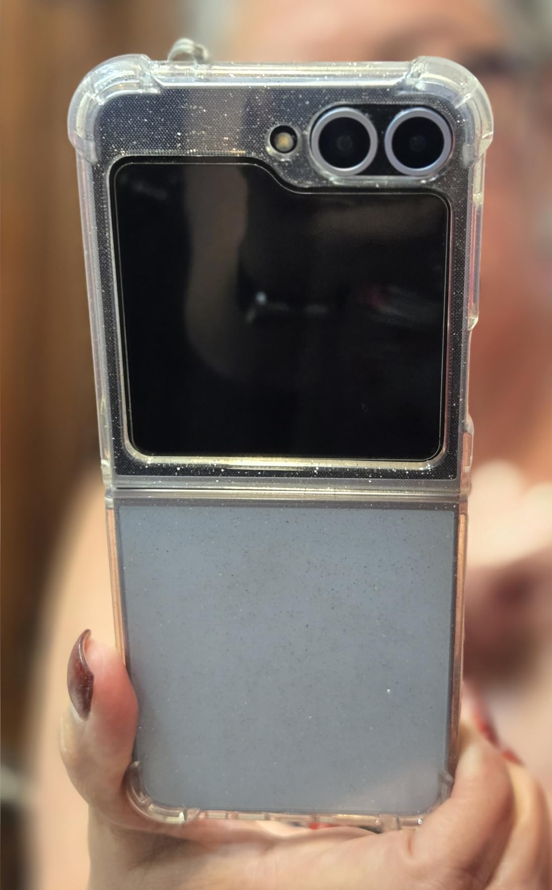 SAMSUNG Galaxy Z Flip6, 256GB Unlocked Android Smartphone, FlexCam, Photo Assist, Camcorder Mode, Live Interpreter, Foldable Design, Pocket-Sized Portability, 2024, US 1 Yr Warranty, Silver Shadow - Customer Photo 1