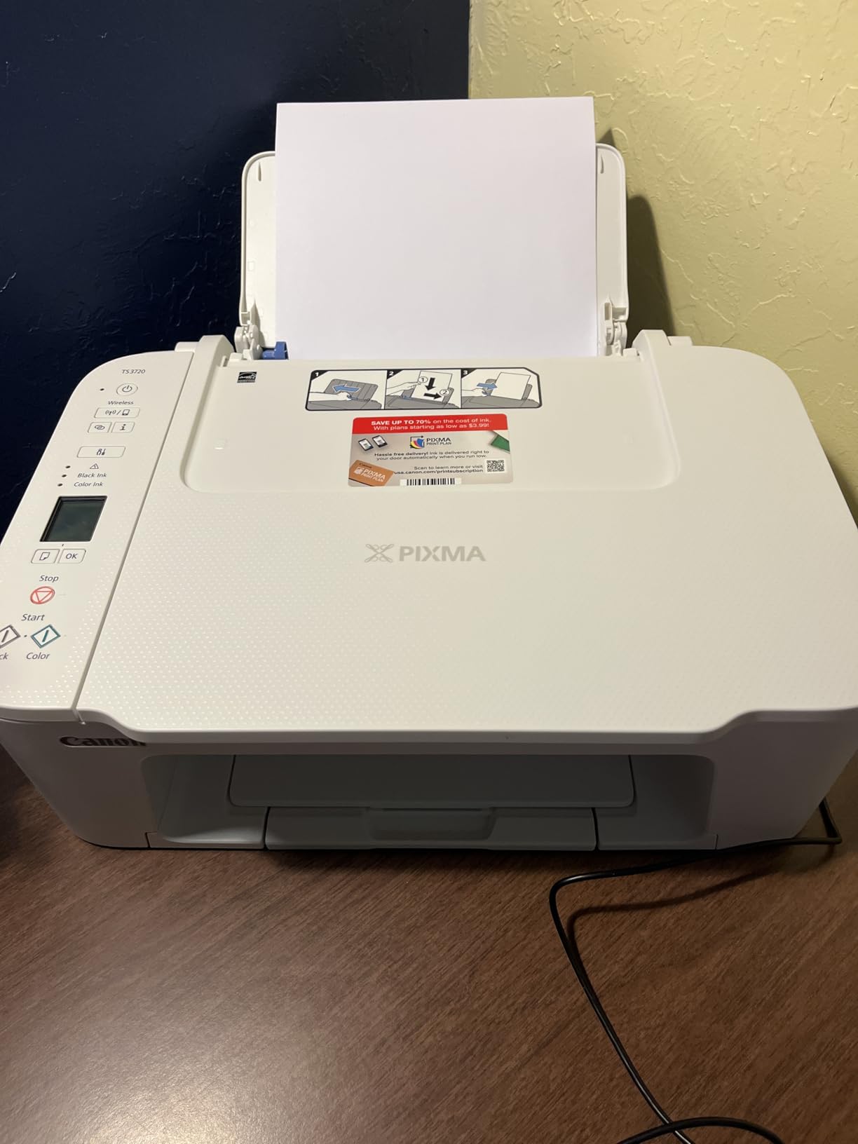 Canon PIXMA TS3720 Wireless All-in-One Printer for Basic Home Printing, White - Customer Photo 2