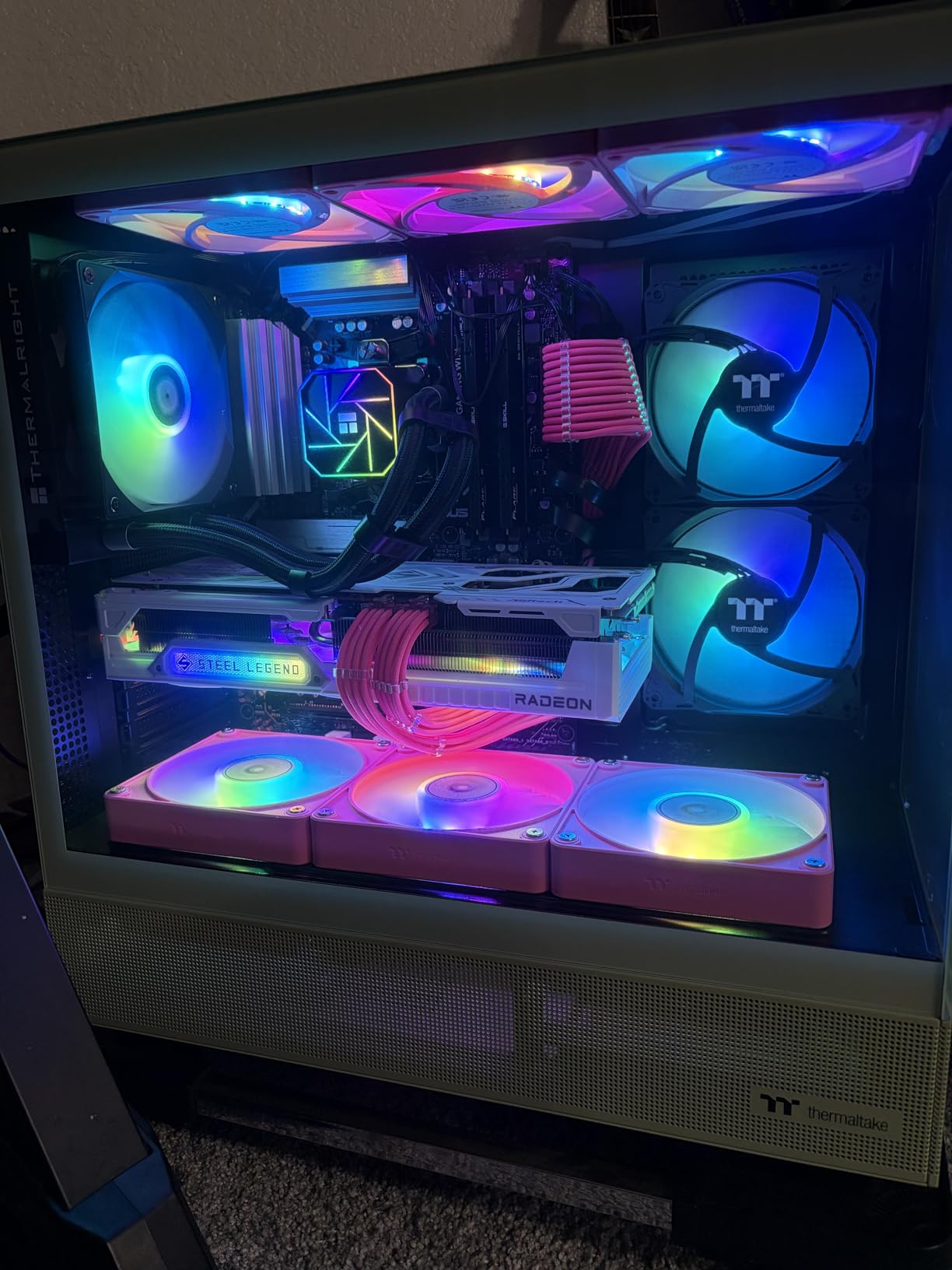 Thermaltake View 270 Plus TG ARGB Black Mid Tower E-ATX Case; 3x120mm ARGB Fans Included; Support Up to 360mm Radiator; Front & Side Dual Tempered Glass Panel; CA-1Y7-00M1WN-01; 3 Year Warranty - Customer Photo 2