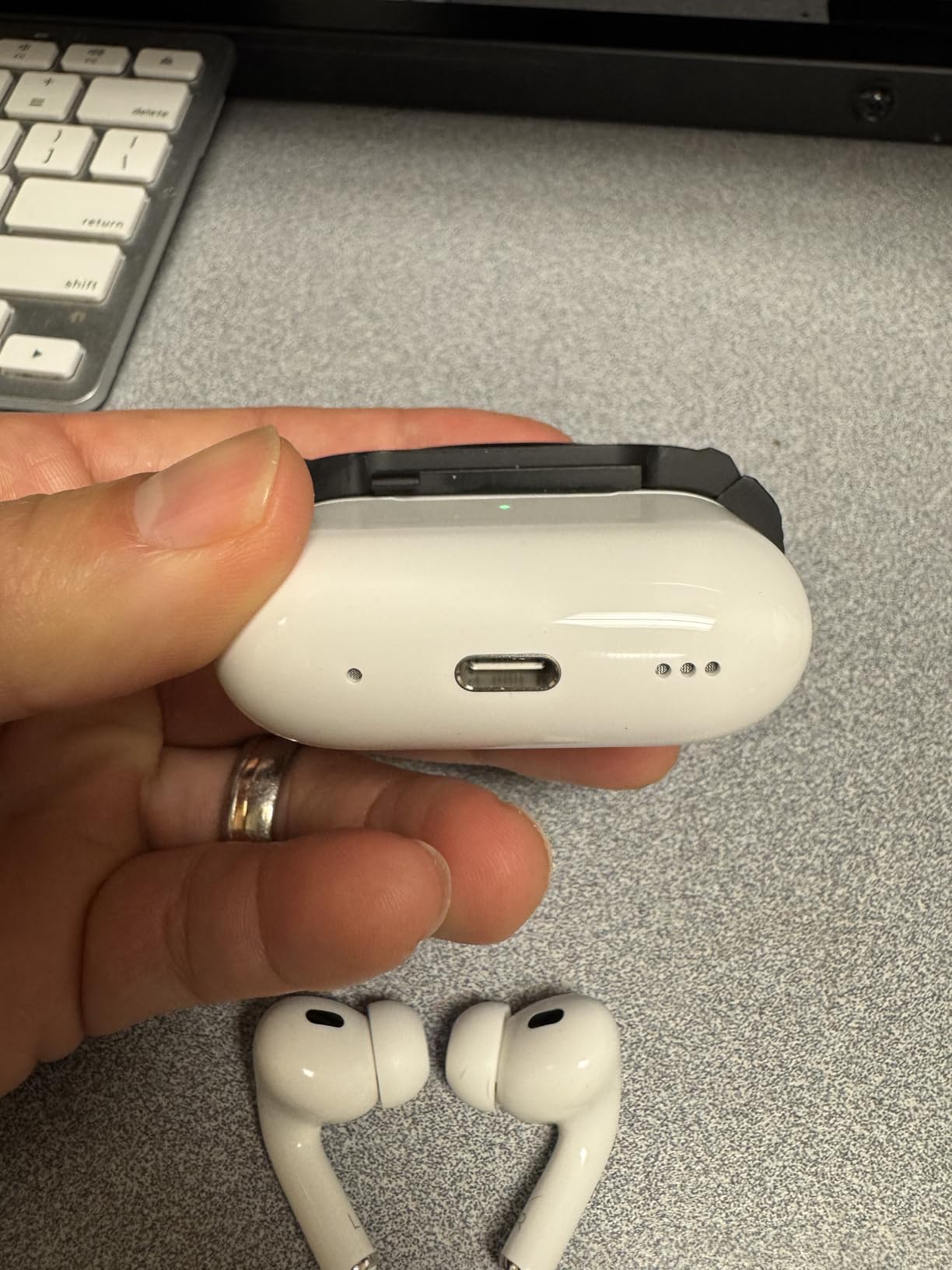 Apple AirPods Pro 2 Wireless Earbuds, Active Noise Cancellation, Hearing Aid Feature, Bluetooth Headphones, Transparency, Personalized Spatial Audio, High-Fidelity Sound, H2 Chip, USB-C Charging - Customer Photo 2