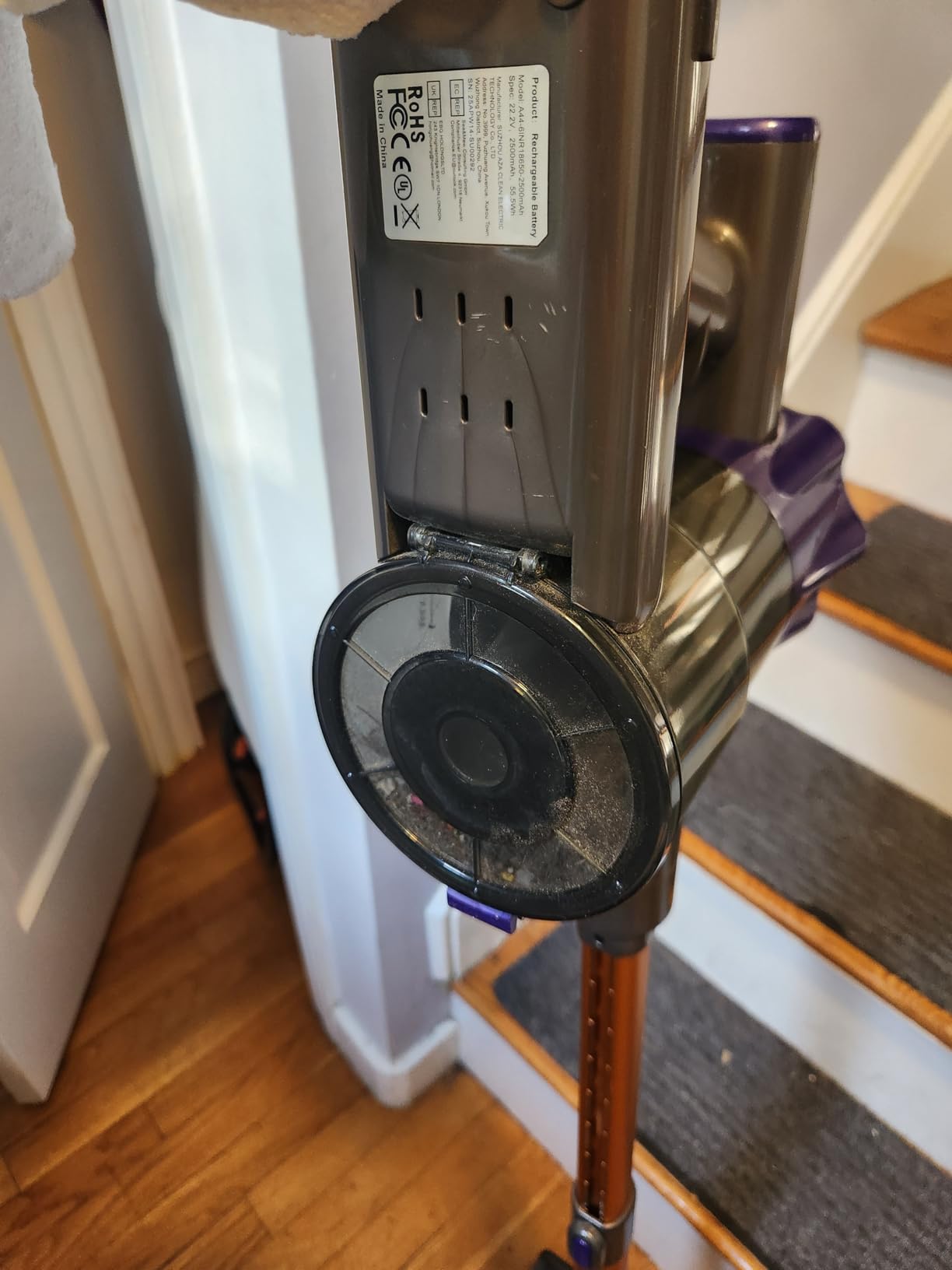 Cordless Vacuum Cleaner, 450W 48Kpa Powerful Stick Vacuum, Up to 60Mins Rechargeable Battery, Vacuum Cleaners for Home Anti-Tangled Lightweight Handheld for Hardwood Floor, Carpets, Pet Hair - Customer Photo 2