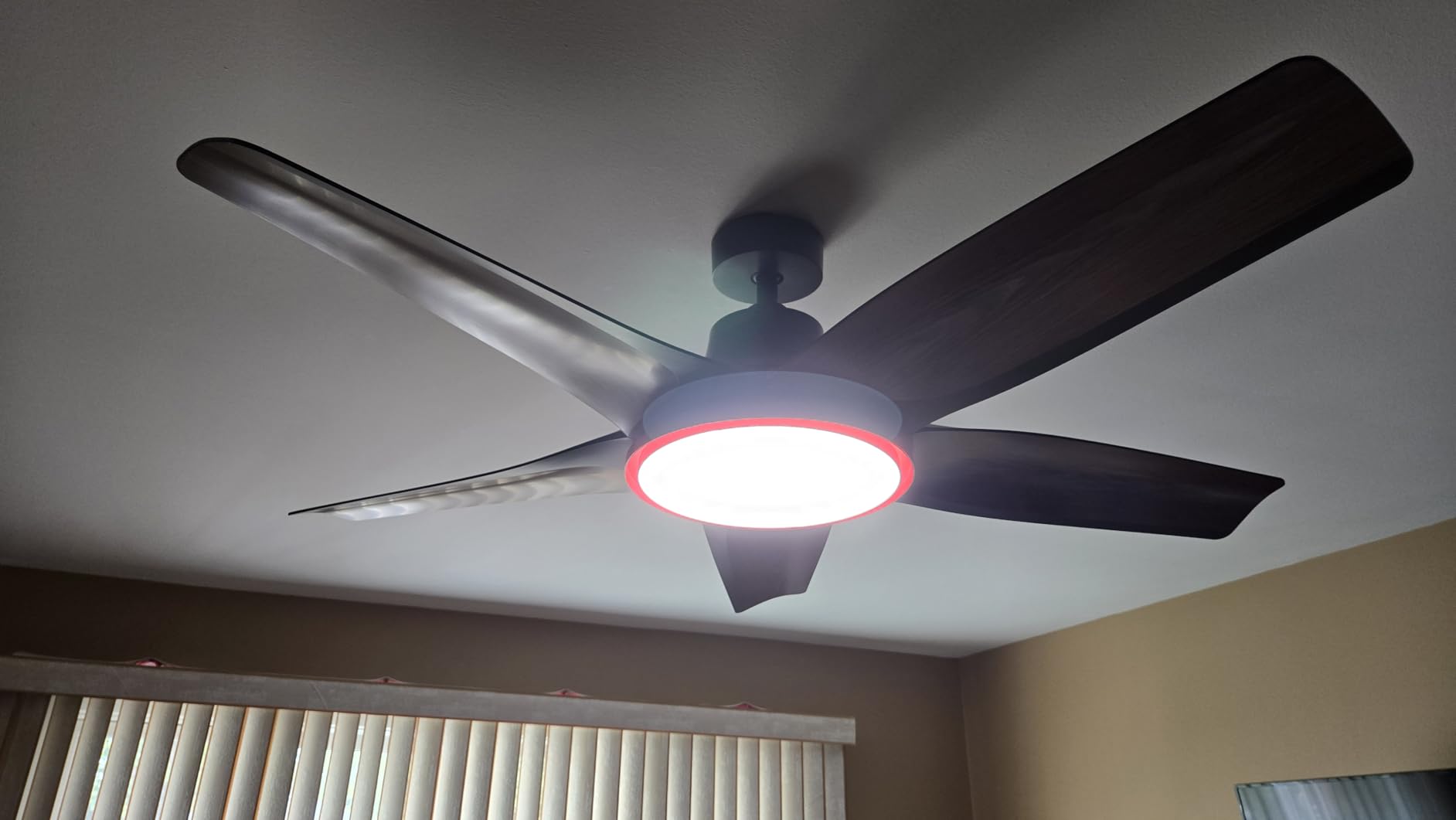 Dreo Smart Ceiling Fans with Lights, Low profile Ceiling Fan with Alexa/App, 52'' Dimmable Lighting & Color Tuning, RGB Ambient Light for Living Room, Game Room, Easy Installation, Quiet, Black Customer Review Dreo Smart Ceiling Fans with Lights, Low profile Ceiling Fan with Alexa/App, 52'' Dimmable Lighting & Color Tuning, RGB Ambient Light for Living Room, Game Room, Easy Installation, Quiet, Black - Customer Photo 1