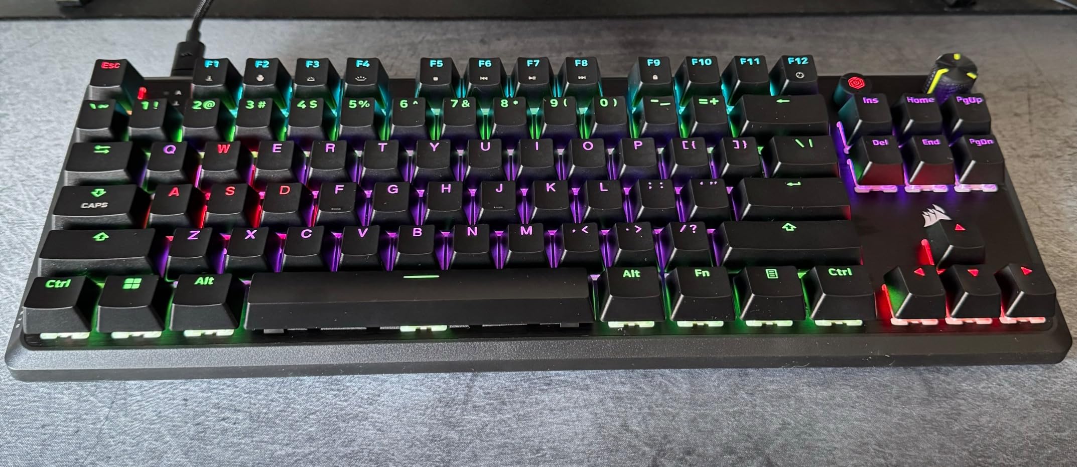 Corsair K70 CORE TKL RGB Tenkeyless Mechanical Wired Gaming Keyboard – Pre-Lubed MLX Red v2 Linear Switches, SOCD, ABS Double-Shot Keycaps, Sound Dampening, 1000Hz Polling, QWERTY NA – Black Customer Review Corsair K70 CORE TKL RGB Tenkeyless Mechanical Wired Gaming Keyboard – Pre-Lubed MLX Red v2 Linear Switches, SOCD, ABS Double-Shot Keycaps, Sound Dampening, 1000Hz Polling, QWERTY NA – Black - Customer Photo 2