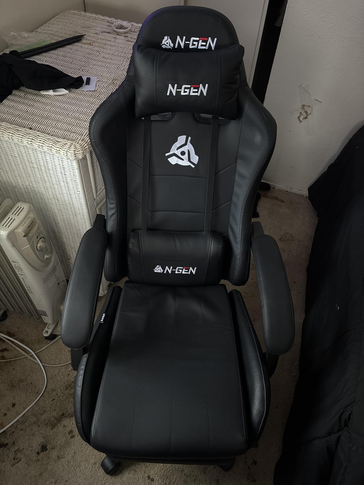N-GEN GAMING Video Gaming Chair with Footrest Lumbar Support for Home Office High Back Recliner Height Adjustable Ergonomic Comfy Leather Computer Desk Chair (Black) Customer Review N-GEN GAMING Video Gaming Chair with Footrest Lumbar Support for Home Office High Back Recliner Height Adjustable Ergonomic Comfy Leather Computer Desk Chair (Black) - Customer Photo 1