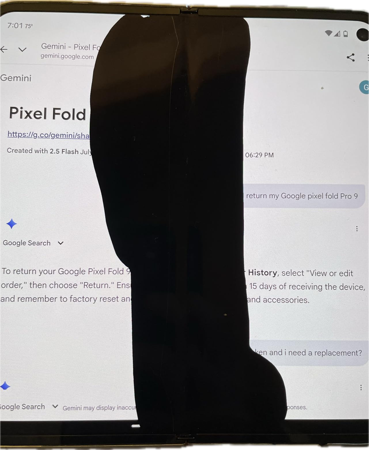 Google Pixel 9 Pro Fold - Unlocked Android Smartphone with Gemini - Advanced Triple Rear Camera System - Foldable Display - Hands-Free Video - Obsidian - 256 GB - Customer Photo 1