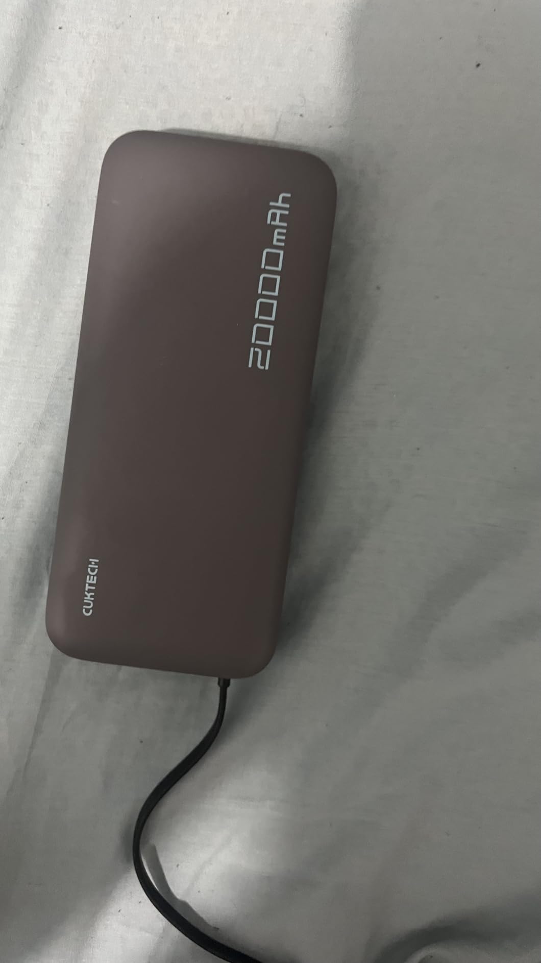 CUKTECH 45W Power Bank 20000mAh, Portable Travel Charger Built-in USB C Cable, Fast Charging Battery Pack for iPhone 16/15/14/13, iPad, Samsung Galaxy, Google Pixel, Android and More (Gray) - Customer Photo 4