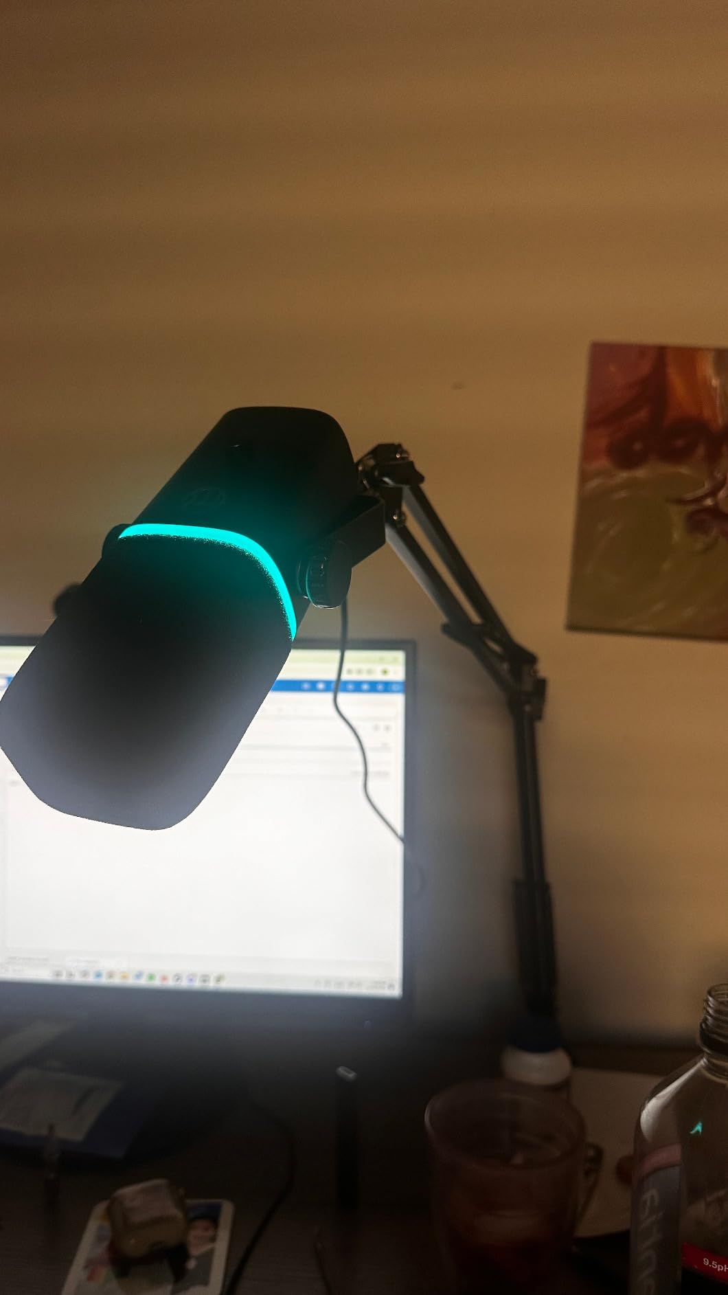 ZealSound XLR/USB Dynamic Microphone for Gaming Podcast,Mic for iPhone Phone PC Computer Gaming Streaming Microphone with RGB Light,Mute Button,Mic Gain,Headphones Jack,Boom Arm Stand,Singing YouTube - Customer Photo 1