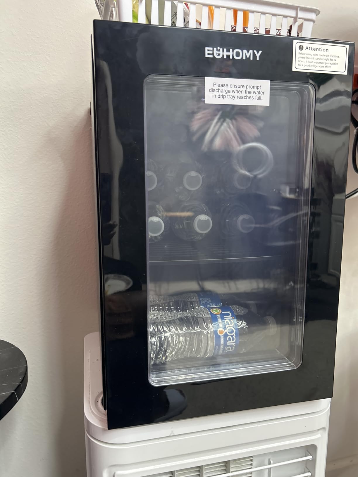 EUHOMY 45 Bottle Wine Cooler Refrigerator, Small Wine Fridge for Red, White and Champagne, 4.5 Cu.ft Mini Fridge with Adjust Temperature, Black - Customer Photo 1