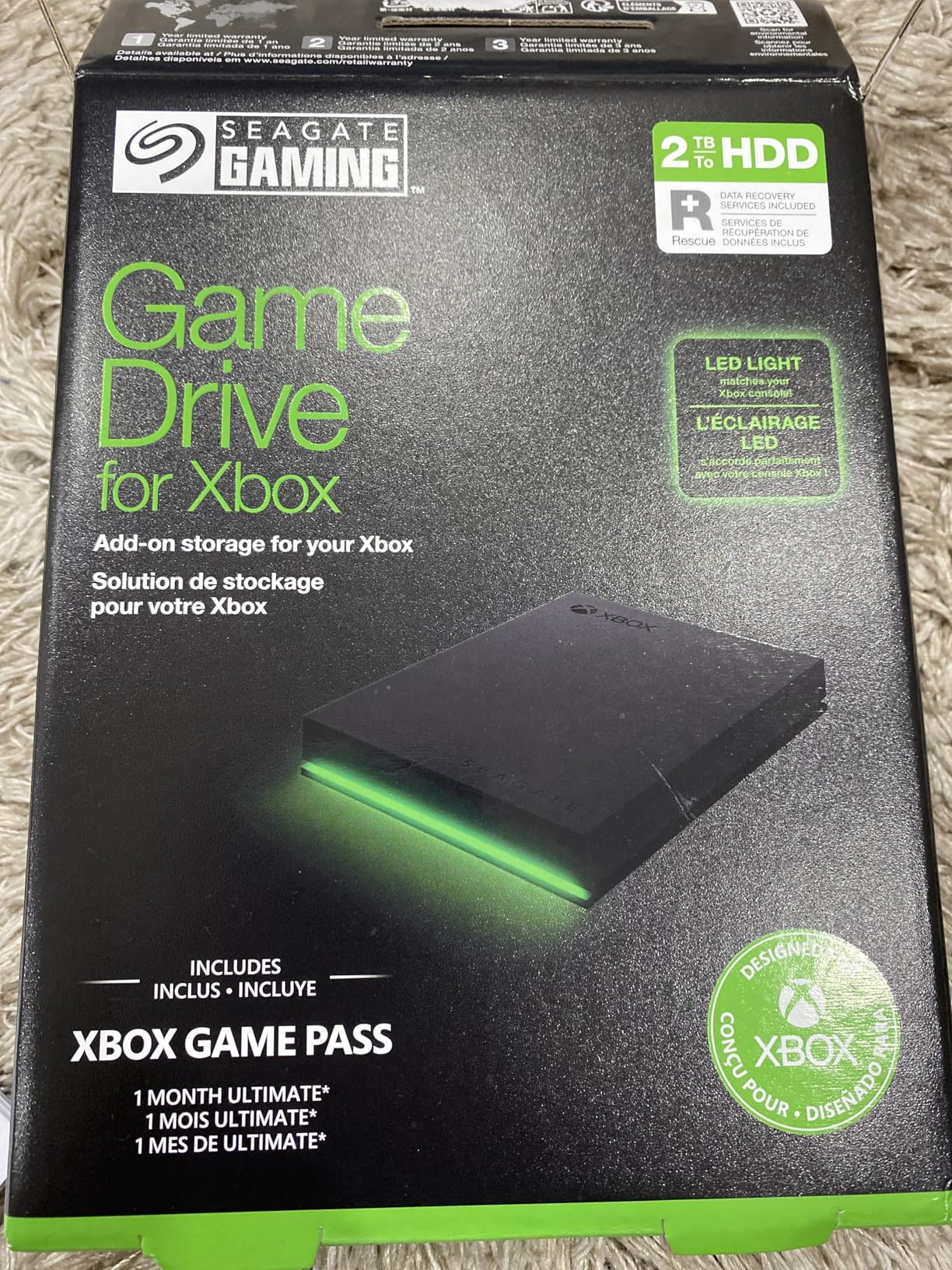 Seagate Game Drive for Xbox 5 TB External Hard Drive Portable HDD - USB 3.2 Gen 1, Black with Built-in Green LED bar, Xbox Certified, 3 Year Rescue Services(STKX5000403) - Customer Photo 2