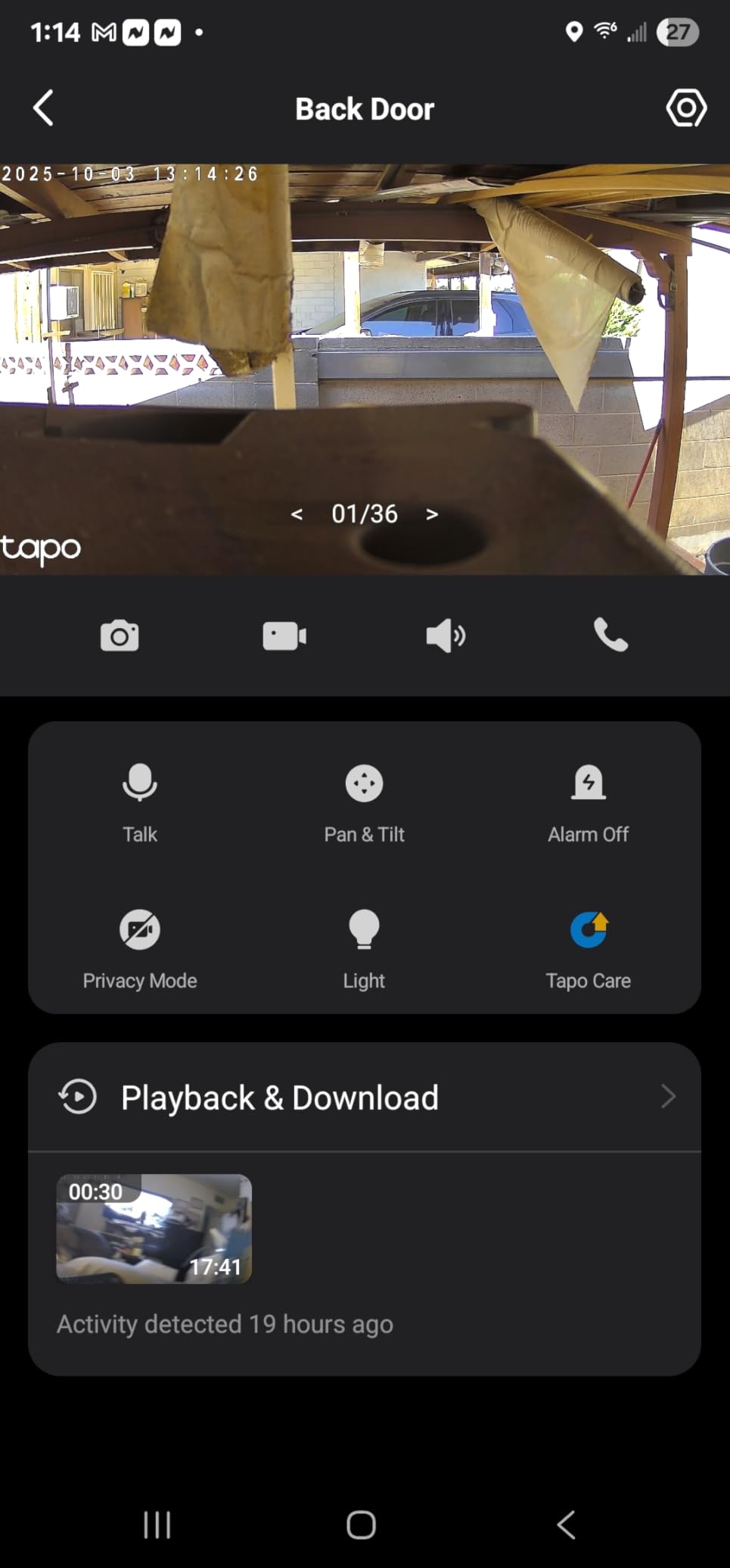 Tapo by TP-Link Pan/Tilt Security Camera for Baby Monitor, Pet Camera w/Motion Detection, 1080P, 2-Way Audio, Night Vision, Cloud & SD Card Storage, Works with Alexa & Google Home, Black (Tapo C201) - Customer Photo 2