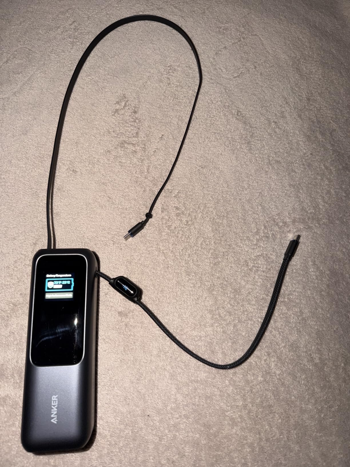 Anker Laptop Power Bank, 25,000mAh Portable Charger with Triple 100W USB-C Ports, Built-in and Retractable Cables, for iPhone 16/15 Series, MacBook, Samsung, and More (Flight-Approved) Customer Review Anker Laptop Power Bank, 25,000mAh Portable Charger with Triple 100W USB-C Ports, Built-in and Retractable Cables, for iPhone 16/15 Series, MacBook, Samsung, and More (Flight-Approved) - Customer Photo 1