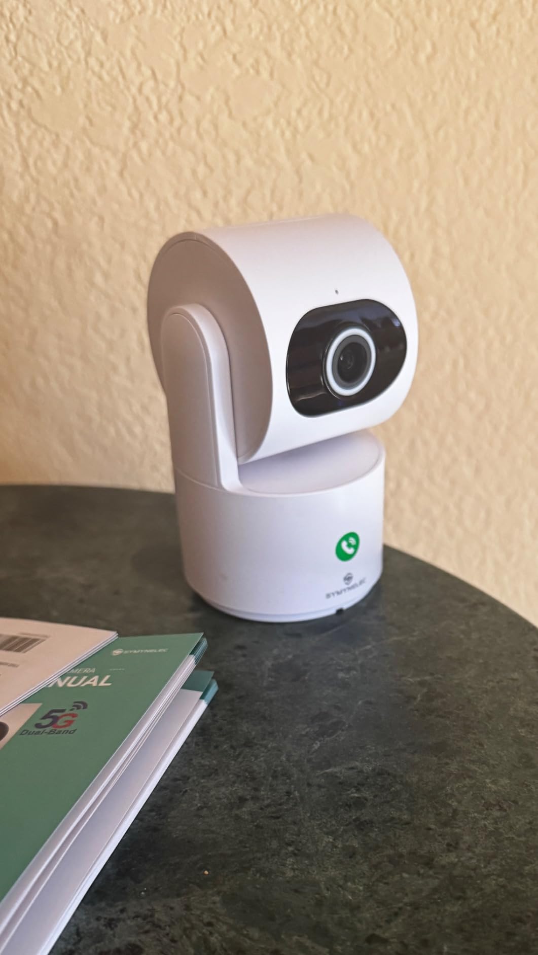 SYMYNELEC 5GHz Security Camera Indoor: 2K Baby Monitor with Phone App - Pet Camera with Speaker for Dog/Cat Owners - AI Motion Detection One-Touch Call Auto Tracking IR Night Vision TF/Cloud Storage - Customer Photo 2