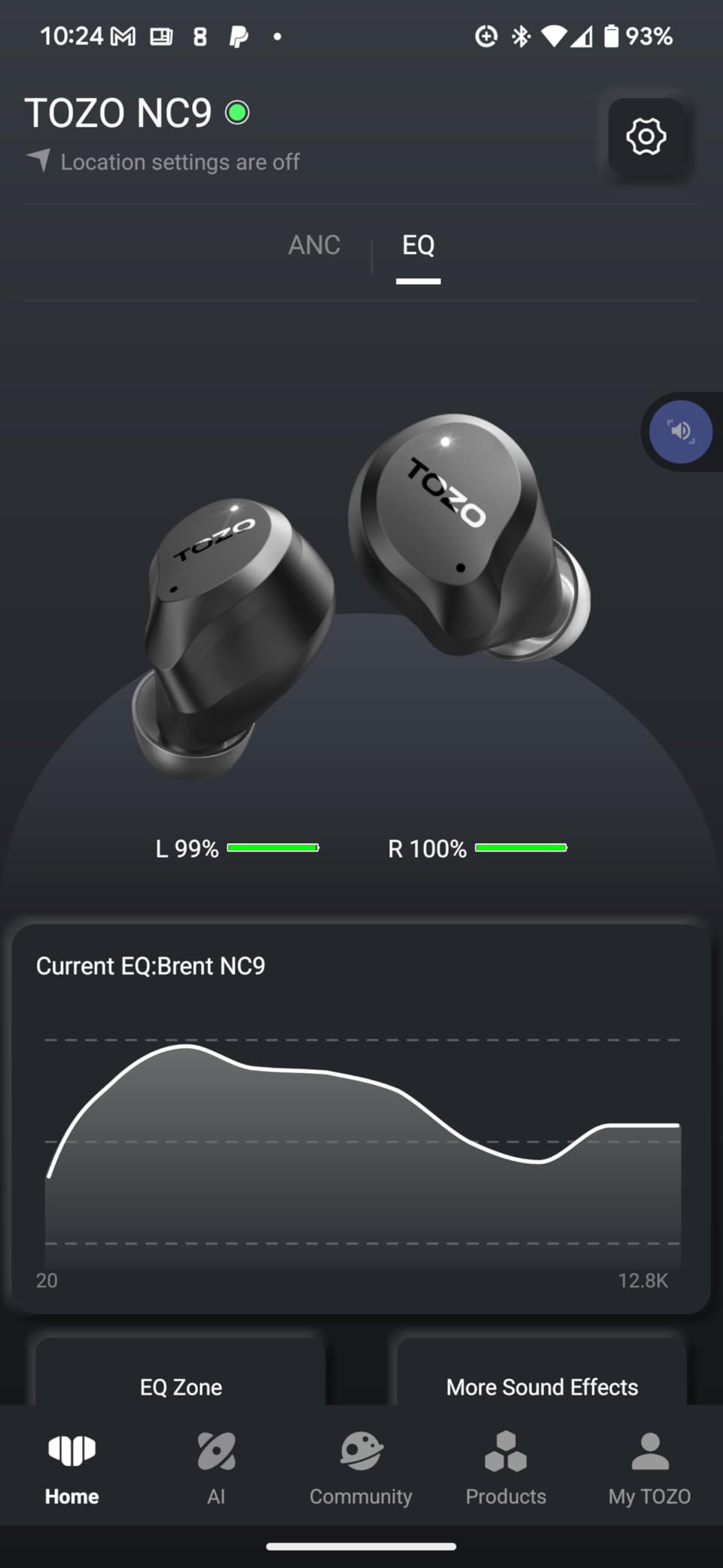 TOZO NC9 Hybrid Active Noise Cancelling Wireless Earbuds, 60H Playtime, LED Display, 6 Mic ENC Clear Calls, Deep Bass, IPX8, Bluetooth 5.3, 32 EQs via App, Black customer photo 1