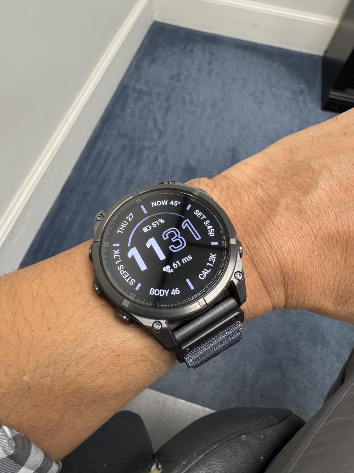 Garmin fēnix® 8 – 51 mm, Solar, Sapphire, Premium Multisport GPS Smartwatch, Long-Lasting Battery Life, Dive-Rated, Built-in LED Flashlight, Carbon Gray DLC Titanium with Pebble Gray Band - Customer Photo 1