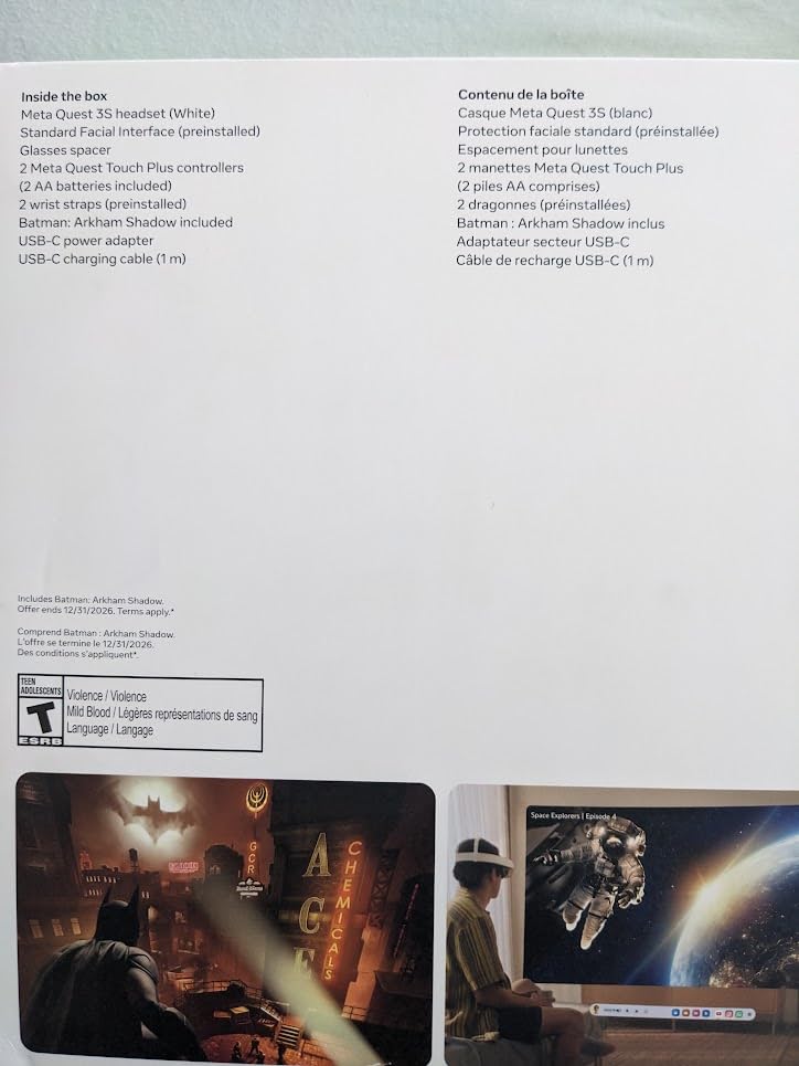 Meta Quest 3S 128GB — Get Batman: Arkham Shadow and a 3-Month Trial of Meta Horizon+ Included - Customer Photo 2