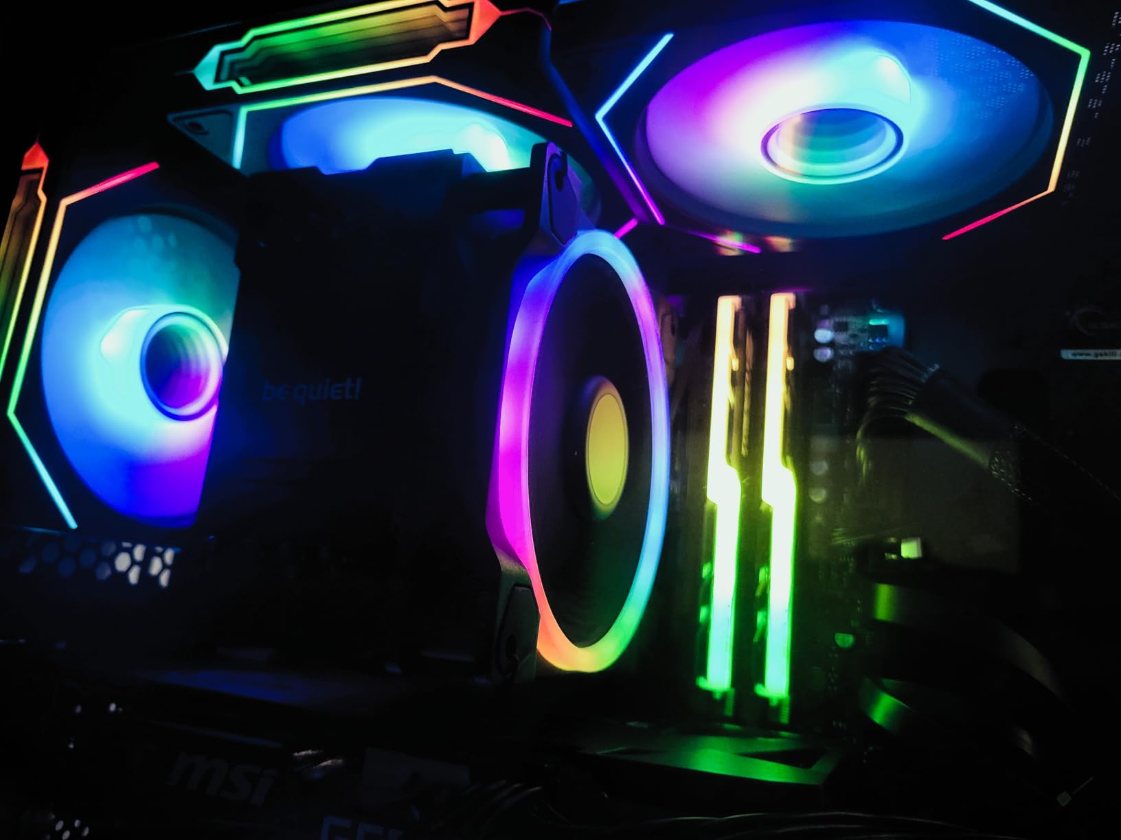 DARKROCK F120 3in1 120mm Infinite Mirror Design Case Fans with 24 LED Lights PWM Control & ARGB Effect, Hydraulic HDB Bearing for Low-Noise Operation - Suitable for Most PC Cooling Systems - Black Customer Review DARKROCK F120 3in1 120mm Infinite Mirror Design Case Fans with 24 LED Lights PWM Control & ARGB Effect, Hydraulic HDB Bearing for Low-Noise Operation - Suitable for Most PC Cooling Systems - Black - Customer Photo 1