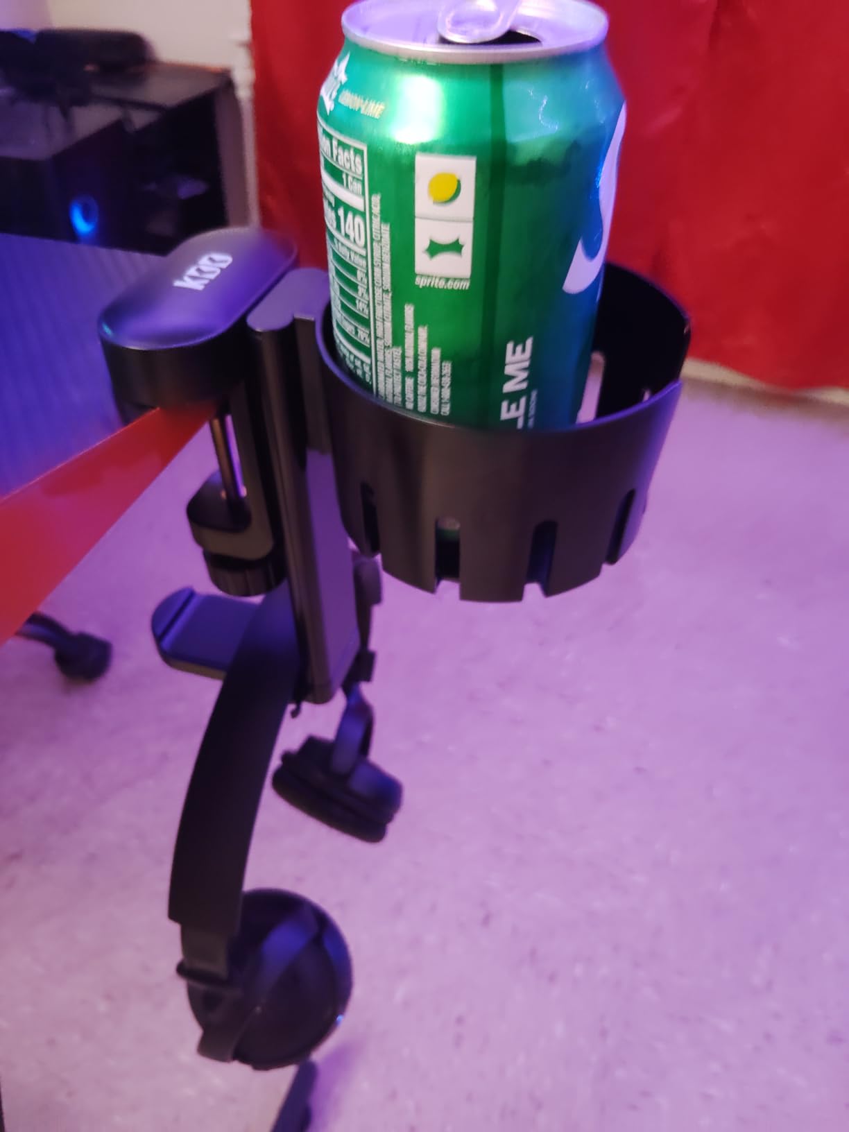 KDD 2 in 1 Headphone Hanger with Desk Cup Holder - Under Desk Clamp Rotatable Headset Holder - Suitable for Coffee Mugs, Water Cups, Headphone(Black) - Customer Photo 1