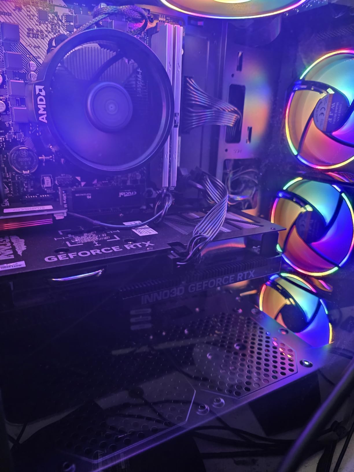 MXZ Gaming PC Computer R5 3600, RTX 4060, 16G DDR4, NVME 500G, B450,6RGB Fans,Windows 11 Pro Ready to use, Gamer Desktop Computer(R5 3600| RTX 4060) - Customer Photo 2