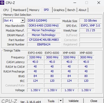 Crucial Pro DDR5 RAM 32GB Kit (2x16GB) 6400MHz CL38, Overclocking Desktop Gaming Memory, Intel XMP 3.0 & AMD Expo Compatible – Black CP2K16G64C38U5B - Customer Photo 2