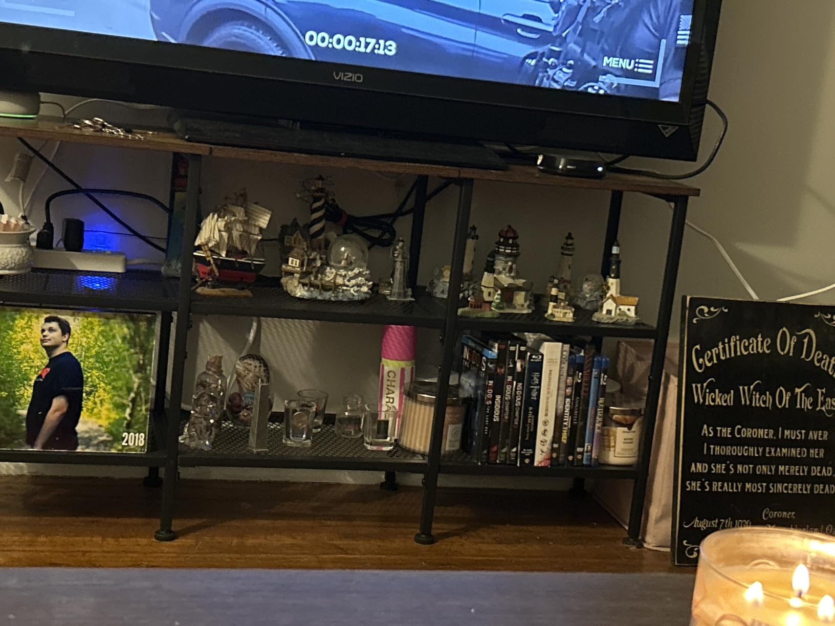 Furologee TV Stand, Small Media Console Table with 3-Tier Storage Shelves, Industrial Entertainment Center for TVs up to 50 Inch - Customer Photo 1