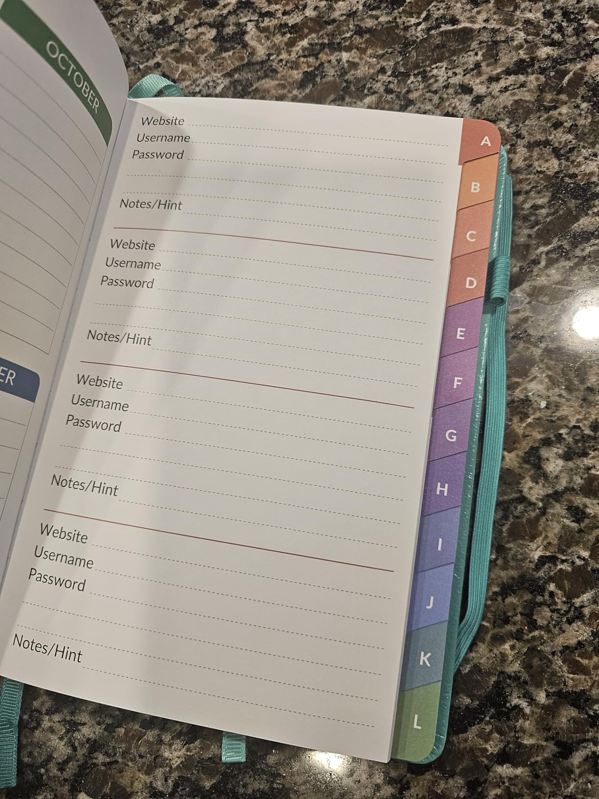 SUNEE Password Book with Colorful Alphabetical Tabs, Password Books for Seniors, Password Keeper Book for Computer and Internet Address Website Login, 5.3''x 7.7''- Rose Gold - Customer Photo 1