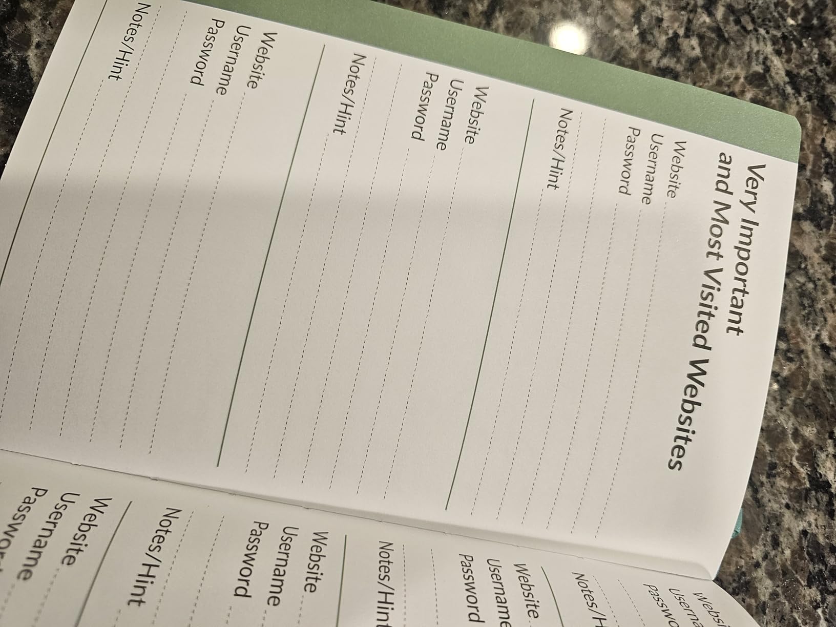 SUNEE Password Book with Colorful Alphabetical Tabs, Password Books for Seniors, Password Keeper Book for Computer and Internet Address Website Login, 5.3''x 7.7''- Aquamarine - Customer Photo 2
