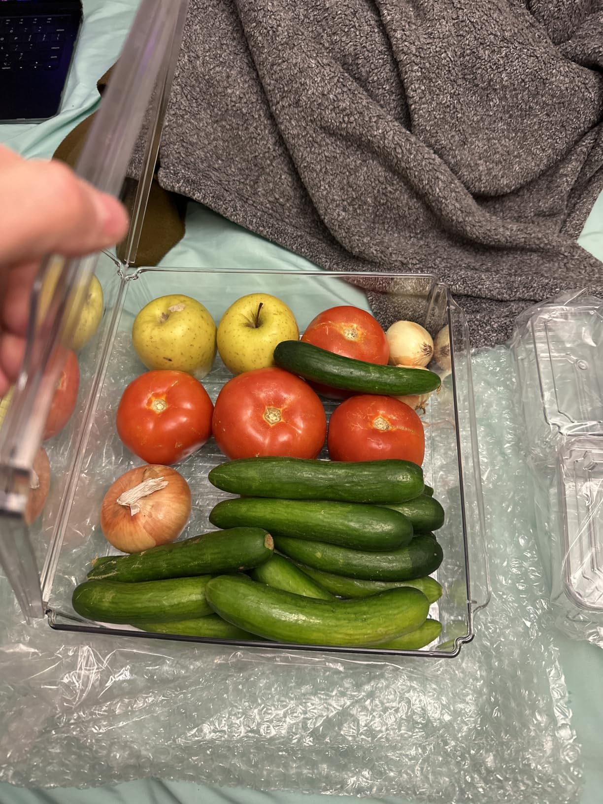 10 Pack Clear Fridge Organizer, Stackable Refrigerator Organizer Bins with Lids, Fridge Storage Containers for Kitchen, Food, Cabinets, Fruits, Vegetables, Cereals - Customer Photo 1