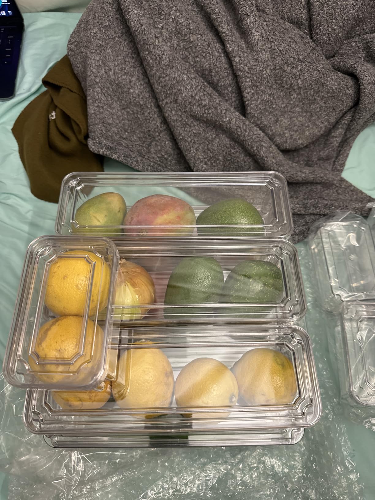 10 Pack Clear Fridge Organizer, Stackable Refrigerator Organizer Bins with Lids, Fridge Storage Containers for Kitchen, Food, Cabinets, Fruits, Vegetables, Cereals - Customer Photo 2