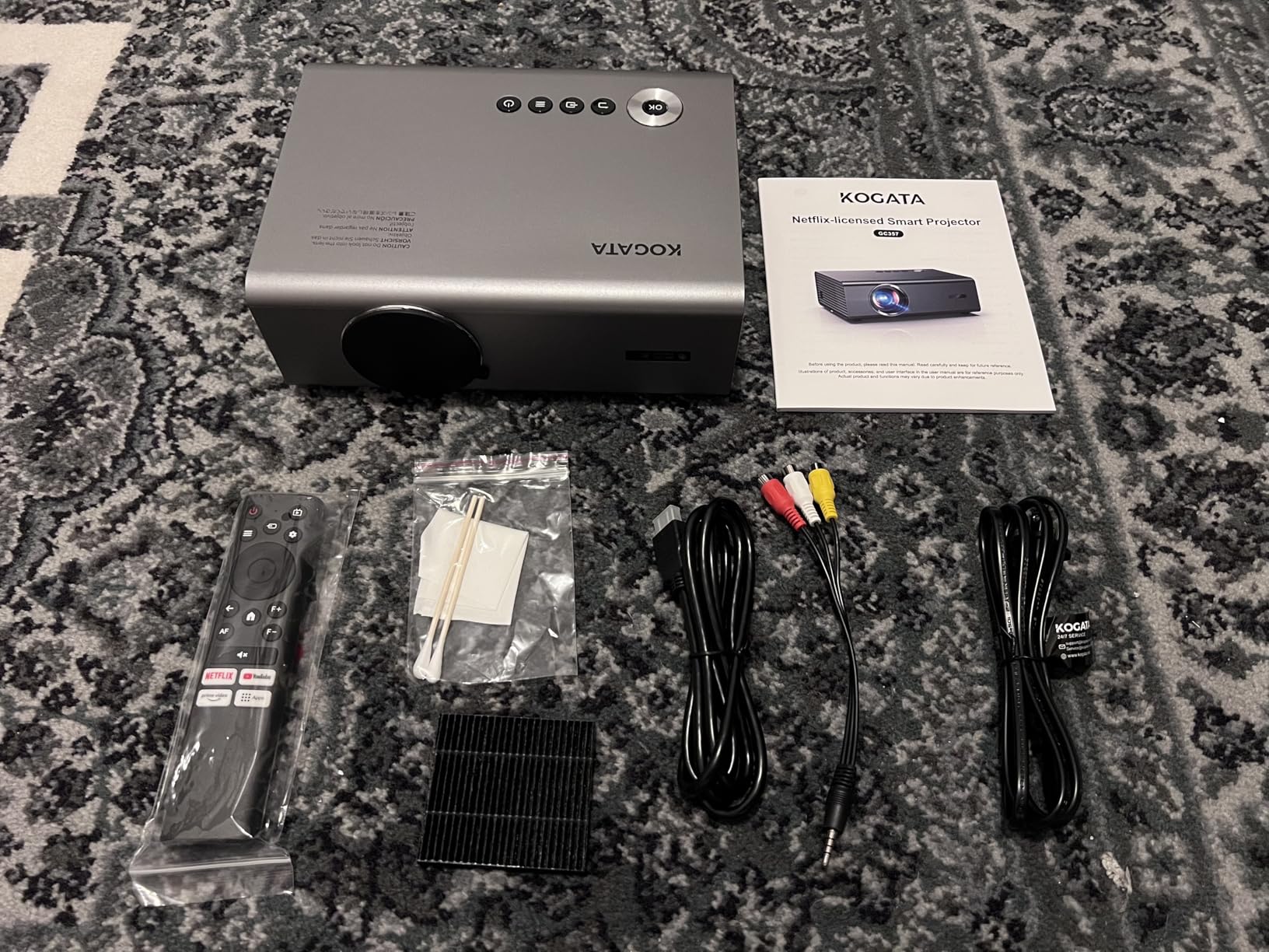 4K Projector with Netflix& Dolby Audio, 1200ANSI Auto Focus&6D Keystone Kogata Smart Projector with Built in Apps Outdoor Movie Proyector with WiFi 6 Bluetooth for Home Theater UPGRADE Customer Review 4K Projector with Netflix& Dolby Audio, 1200ANSI Auto Focus&6D Keystone Kogata Smart Projector with Built in Apps Outdoor Movie Proyector with WiFi 6 Bluetooth for Home Theater UPGRADE - Customer Photo 1