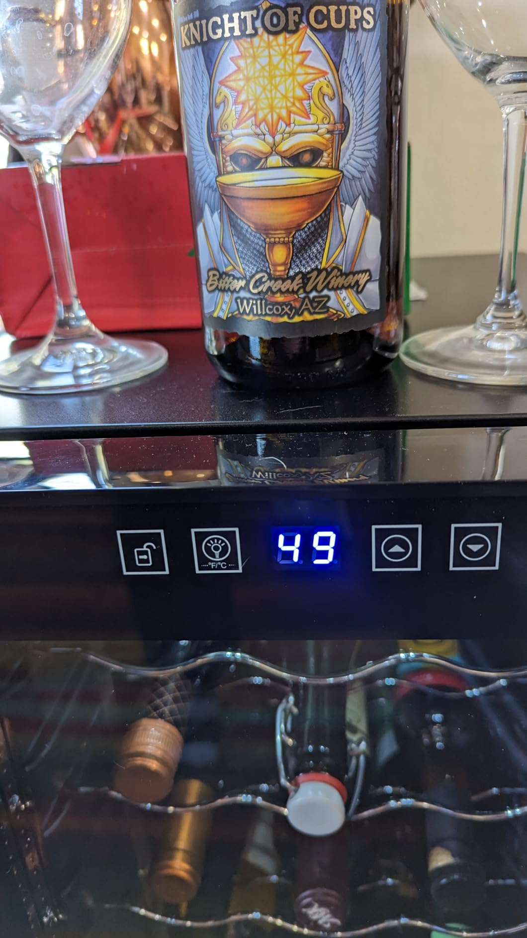 ROVSUN 33 Bottle Wine Fridge, Dual Zone Wine and Beverage Refrigerator with Independent Temp & LED Control Panel, Freestanding Wine Cooler Chiller for Red White Wine, Champagne, Beer - Customer Photo 5